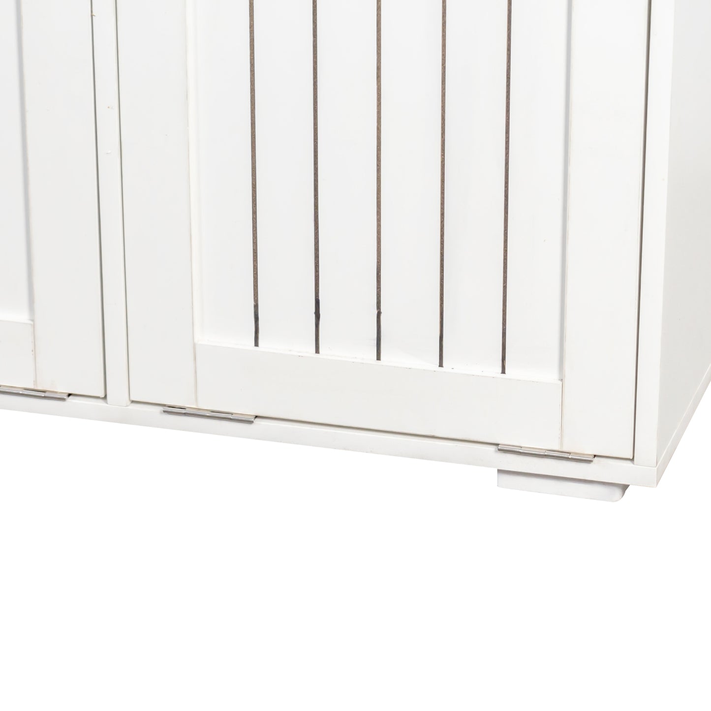 VIYET 35.8" White Laundry Cabinet - Particle Board+MDF, 2 Removable Baskets & 2 Light/Dark Sorting Drawers