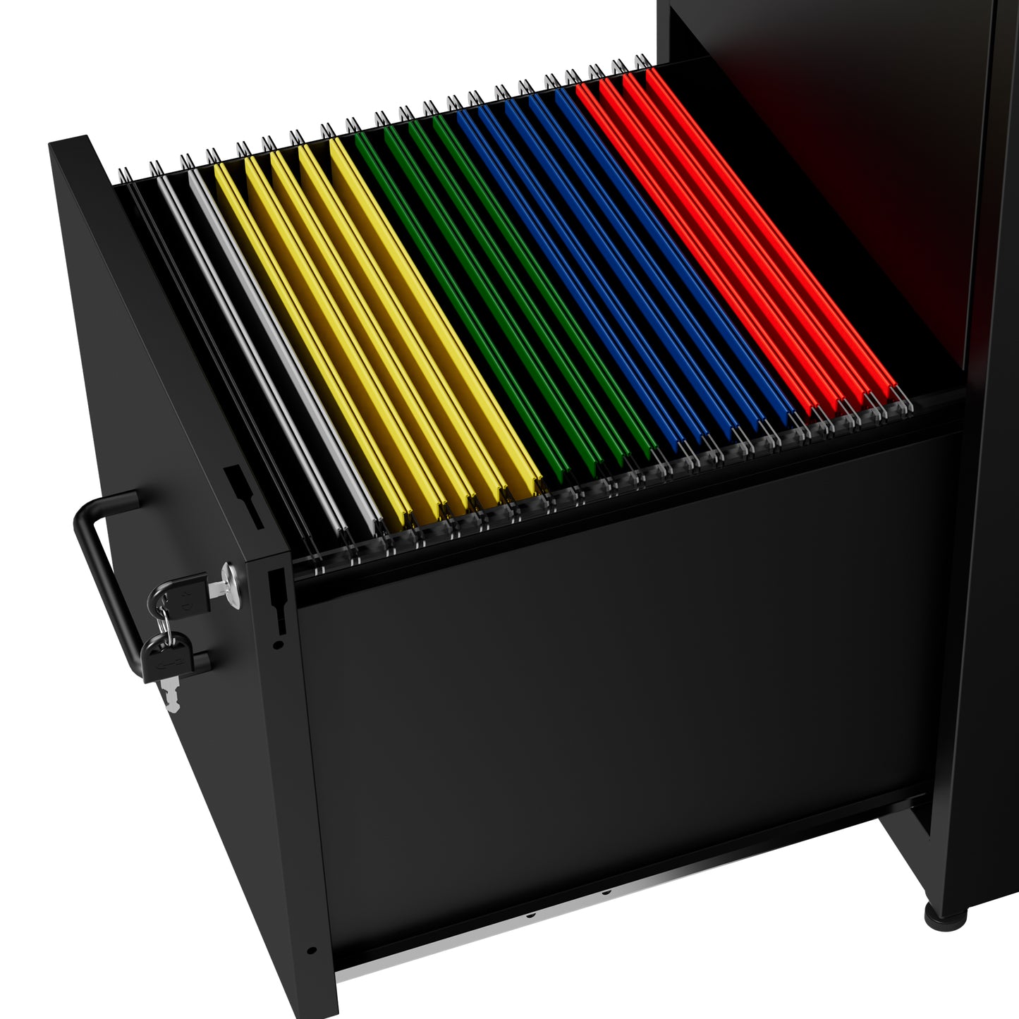 VIYET 2 Drawer Vertical File Cabinet with Lock, Metal Under Desk Filing Cabinet with Anti-Tip Kit, Adjustable Rails for Letter & Legal Files, Black Office Storage