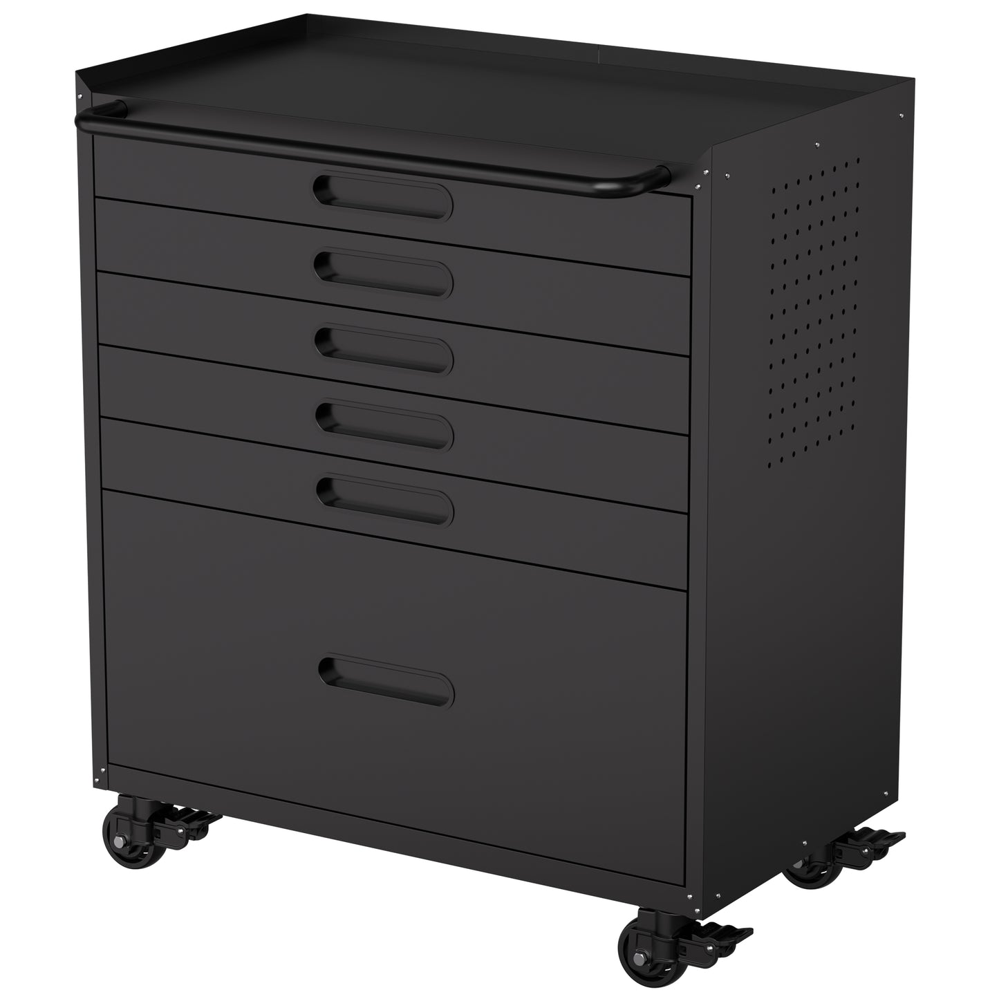 VIYET 34" 6-Drawer Rolling Tool Chest - Heavy-Duty Steel Mobile Garage Cabinet & Small Parts Storage Organizer, Black