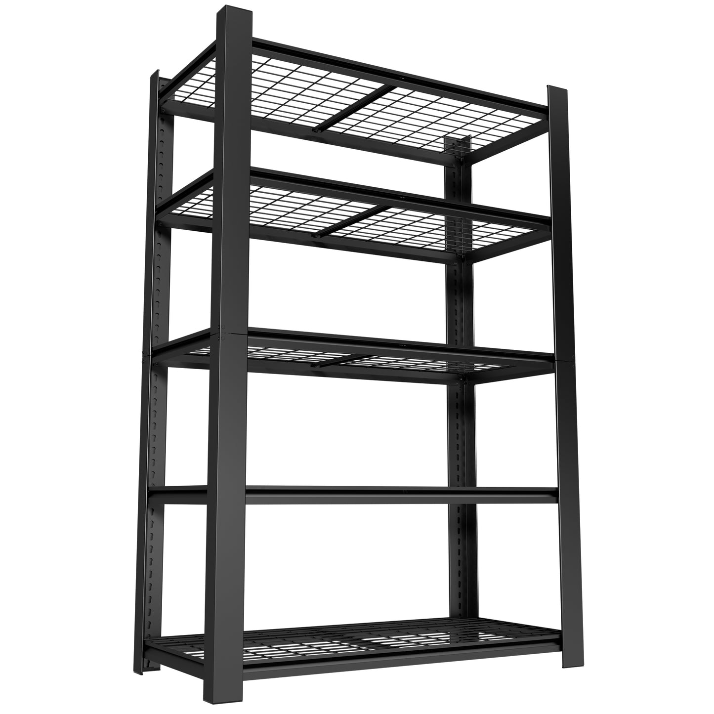 VIYET 72" H 5 Tier Heavy Duty Metal Garage Shelving Unit, Adjustable Industrial Storage Rack with 3000 lbs Capacity, Steel Shelf Organizer, 48"W x 23.6"D Black