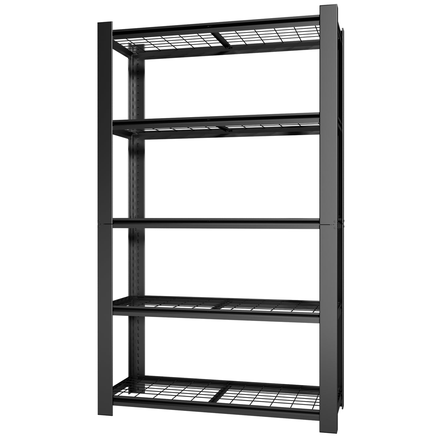 VIYET 78" Heavy Duty Metal Shelving Unit, 5 Tier Industrial Storage Rack with Adjustable Shelves, 3000 LBS Capacity Garage Organizer for Warehouse, Pantry, Black