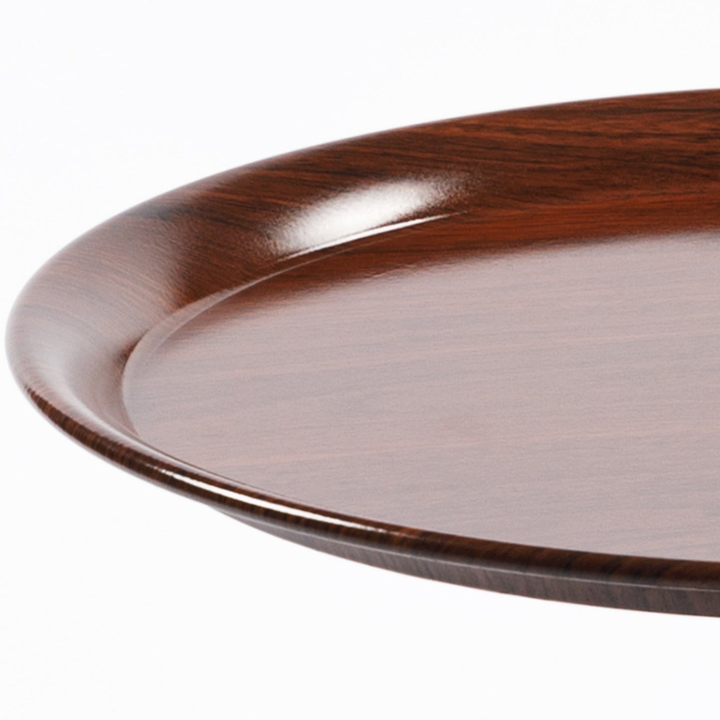 VIYET 21" Mermaid Tail Round End Table, Art Deco Metal Pedestal Accent Table, Minimalist Tray-Style Side Table for Small Spaces (Walnut Brown)