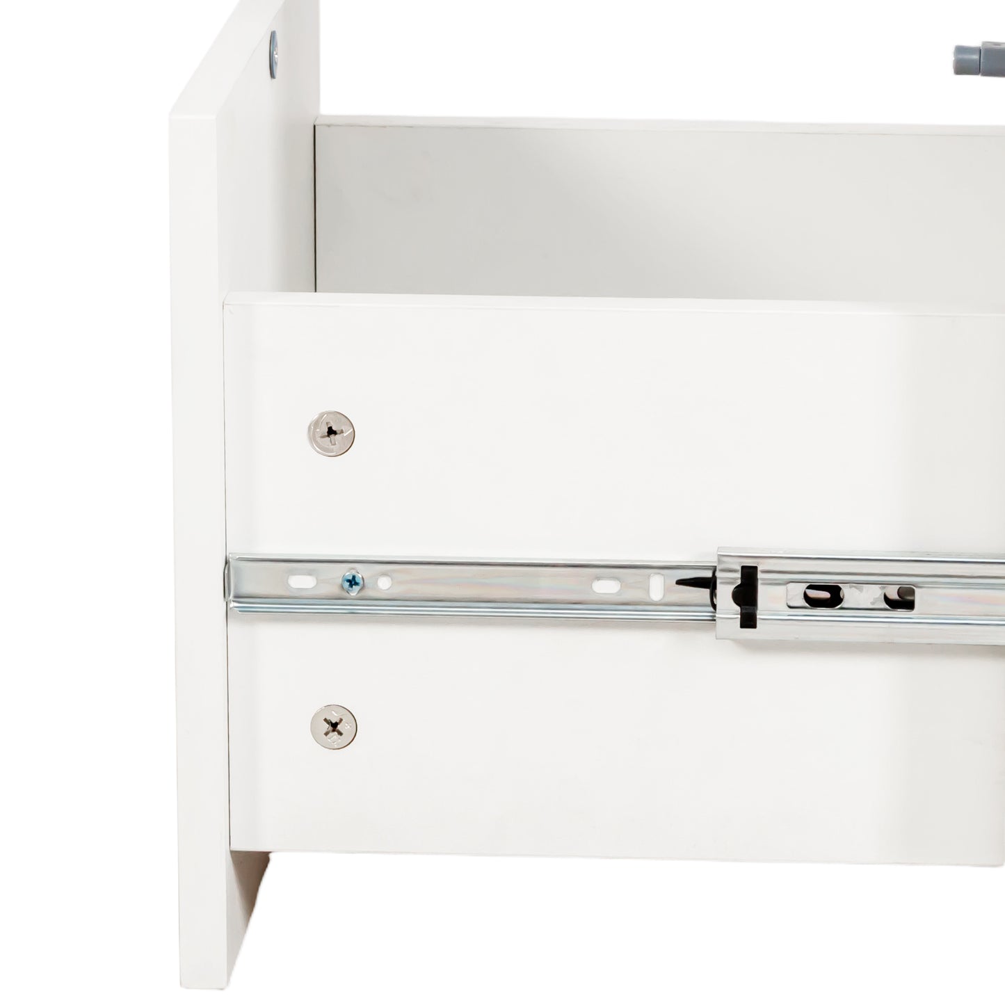 VIYET 71" Tall Narrow Storage Cabinet - White Particle Board+MDF, 1 Door & 2 Drawers, Kitchen Use