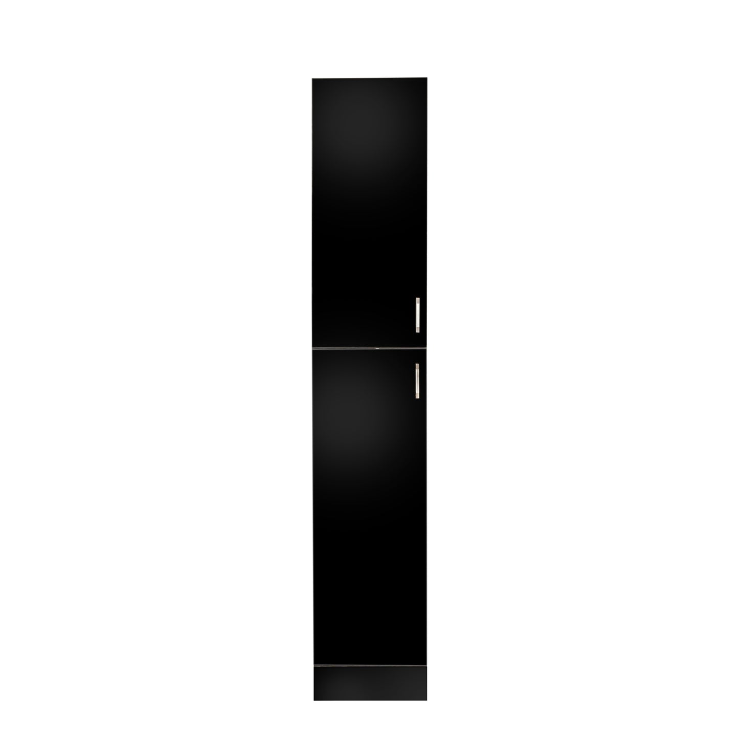 VIYET 75" Freestanding Storage Cabinet, MDF+Particle Board Organizer w/ 2 Doors & 3 Fixed Shelves (Kitchen/Dining Room Pantry),White+black