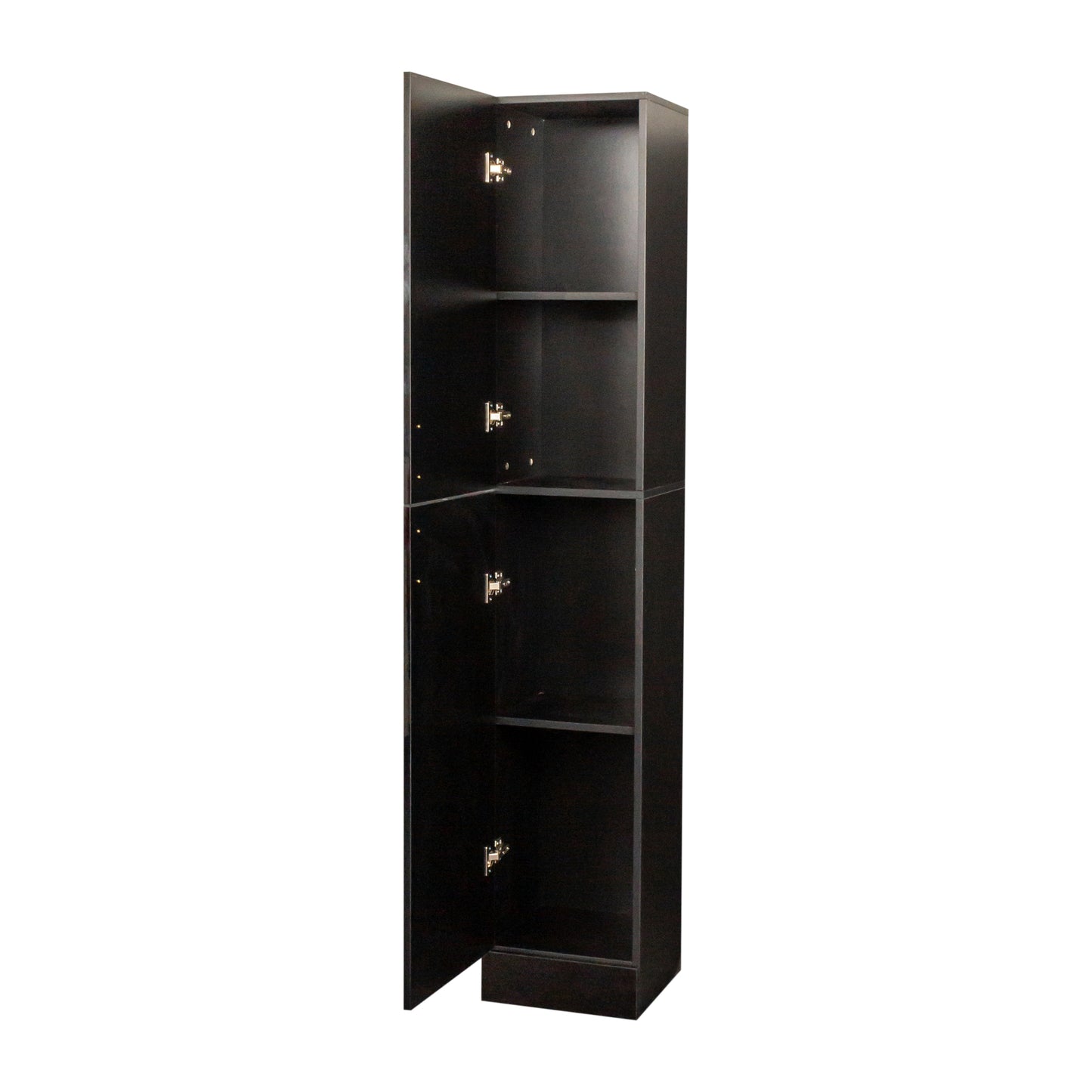 VIYET 75" Freestanding Storage Cabinet, MDF+Particle Board Organizer w/ 2 Doors & 3 Fixed Shelves (Kitchen/Dining Room Pantry),White+black