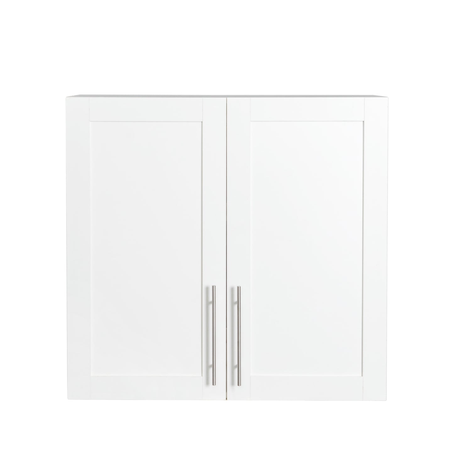 VIYET 30"H Stackable Wall-Mounted Storage Cabinet - White E1 Particle Board, 2 Adjustable Shelves (6-Level Height)