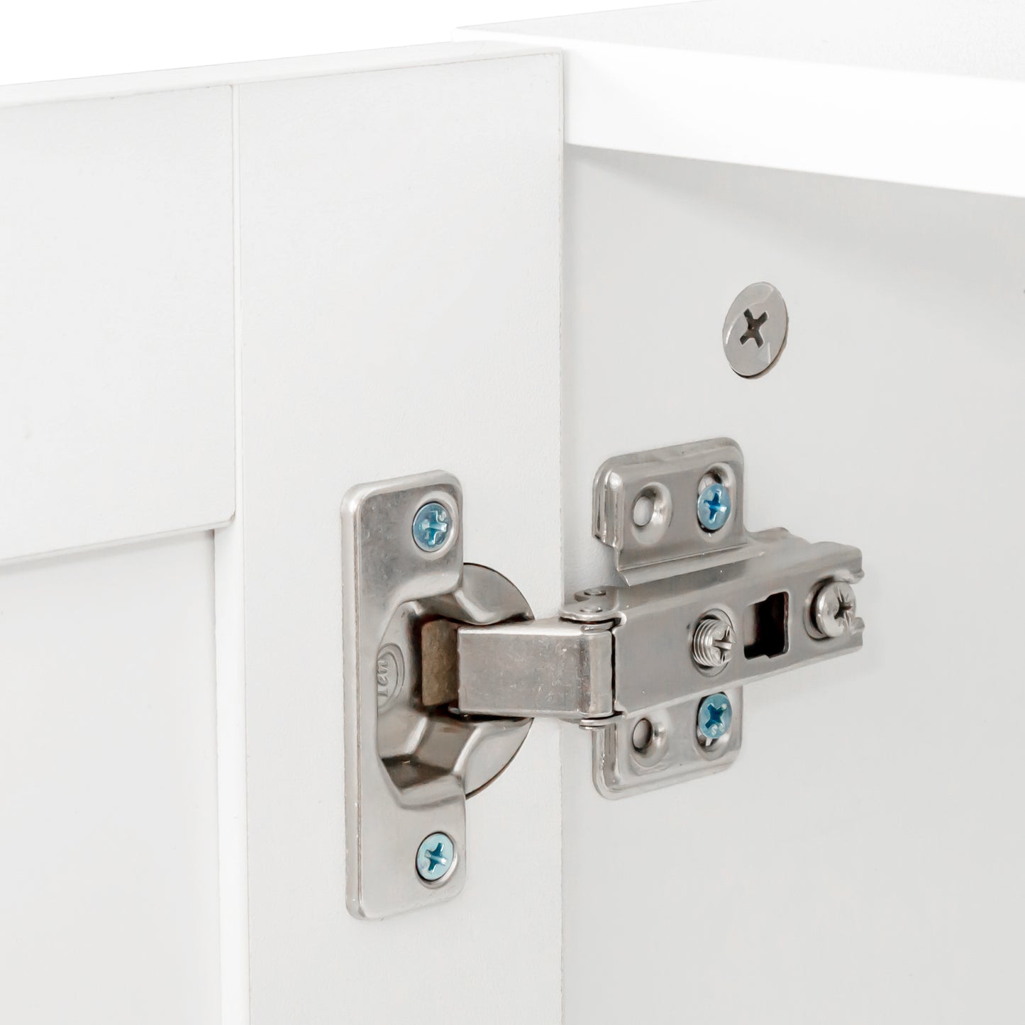 VIYET 30"H Stackable Wall-Mounted Storage Cabinet - White E1 Particle Board, 2 Adjustable Shelves (6-Level Height)
