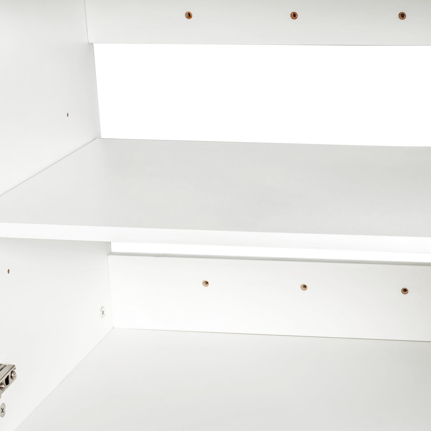 VIYET 30"H Stackable Wall-Mounted Storage Cabinet - White E1 Particle Board, 2 Adjustable Shelves (6-Level Height)