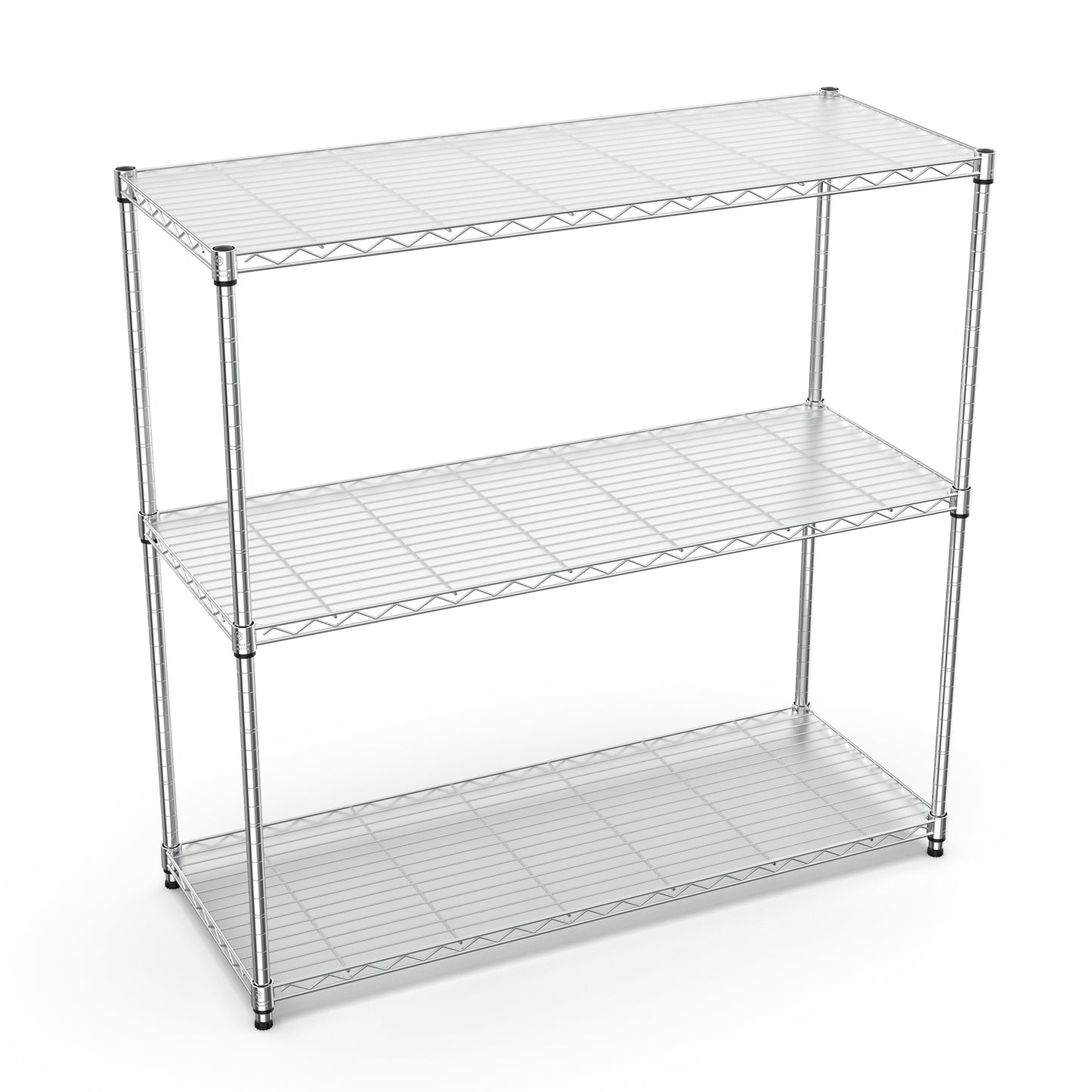 VIYET 47" 3-Tier Wire Shelving Unit, NSF Certified Chrome Metal Rack w/ Height Adjustable Shelves (1050LBS Heavy Duty Garage/Home Storage)