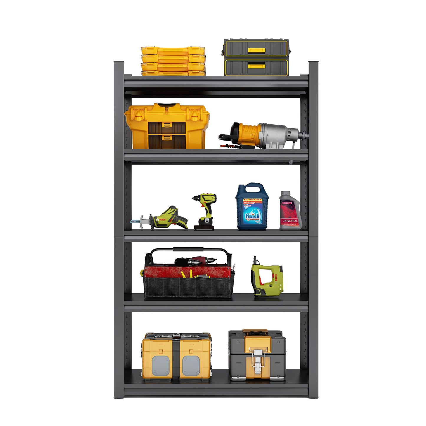 VIYET 78" 5-Tier Extra Wide Heavy-Duty Metal Storage Shelves - 2000lbs Capacity Adjustable Shelving for Garage, Warehouse & Gym, Black