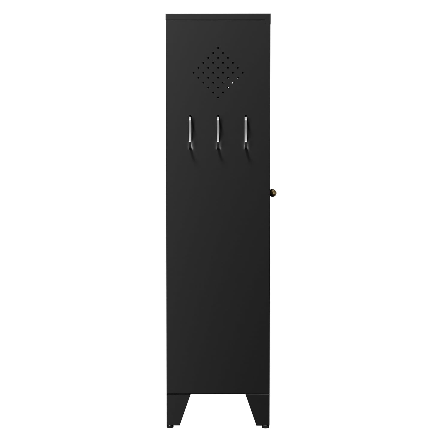 VIYET 47" Black Metal Pantry Cabinet with Adjustable Shelves, Freestanding Kitchen Storage Cabinet with Doors for Pantry, Bathroom & Living Room