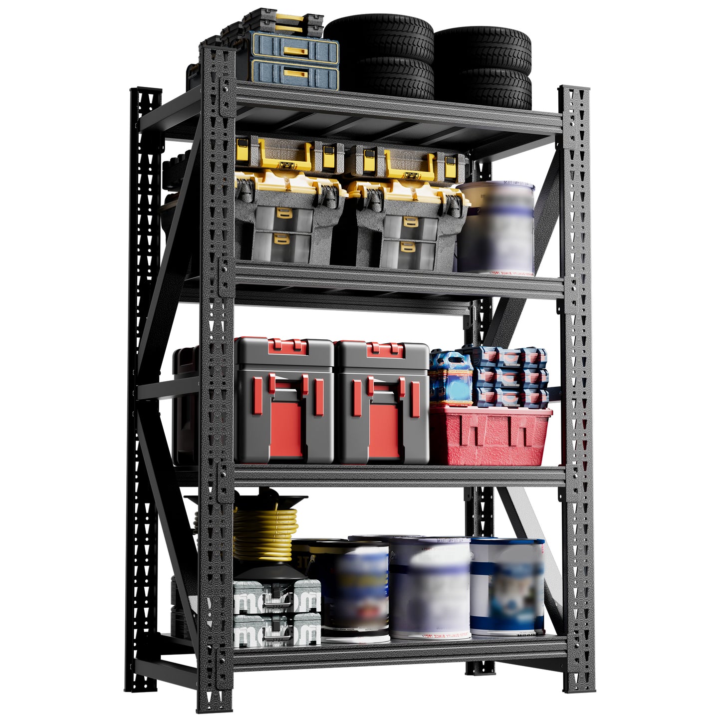 VIYET Heavy Duty Garage Shelving Unit, 69" H x 47" W Metal Storage Rack, 4000 lb Capacity Adjustable Steel Shelves for Garage, Warehouse