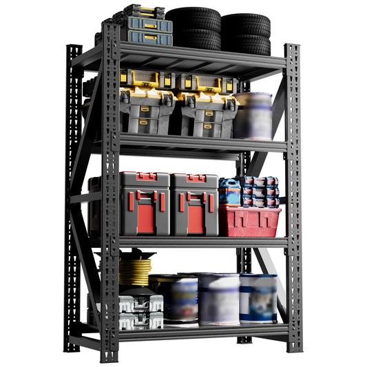 VIYET Heavy Duty Garage Shelving Unit, 69" H x 47" W Metal Storage Rack, 4000 lb Capacity Adjustable Steel Shelves for Garage, Warehouse