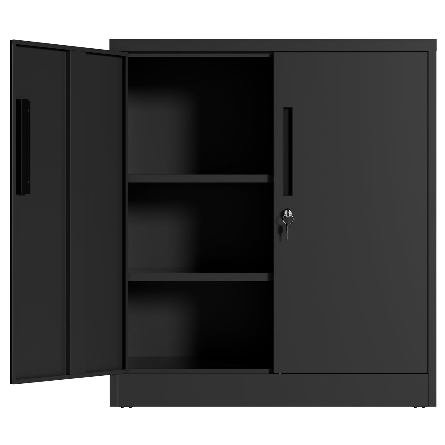 VIYET 35" 2-Door Metal Storage Cabinet,Heavy-Duty Lockable Steel Cabinet w/ 2 Adjustable Shelves (Home/Office/Garage Organizer)