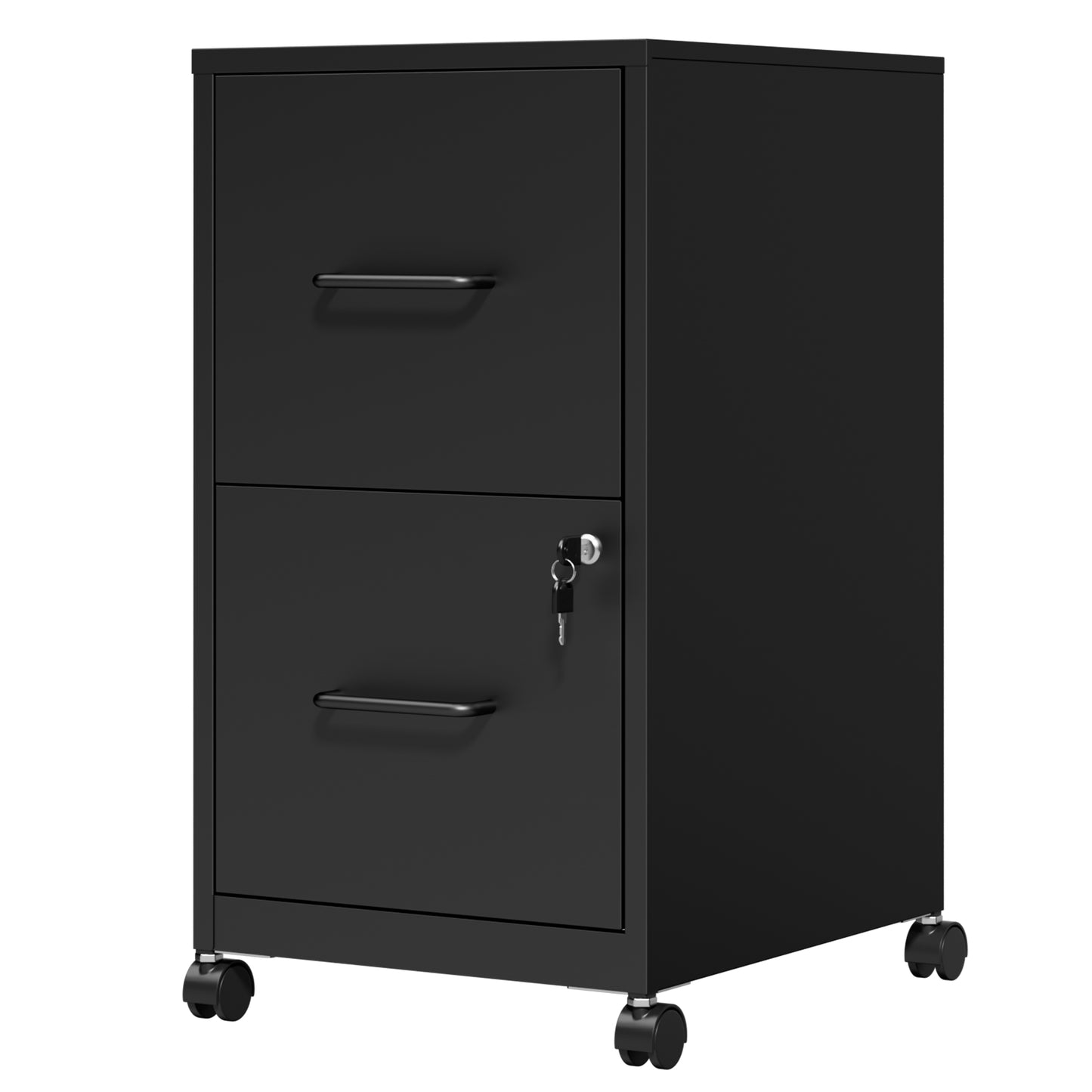 VIYET 2 Drawer Mobile File Cabinet with Lock, Rolling Metal Filing Cabinet for Letter & Legal Files, Under Desk Office Storage with Anti-Tip Kit, Black