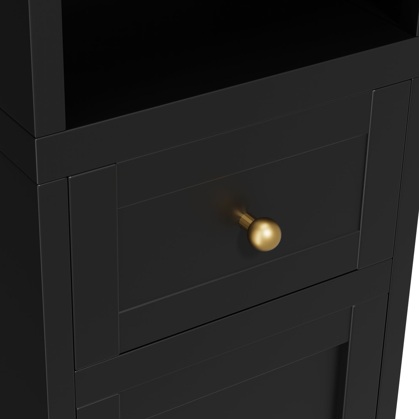 VIYET 71" Tall Black Bathroom Storage Cabinet, Slim Metal Storage Organizer with 2 Doors, Adjustable Shelves, Freestanding Cabinet