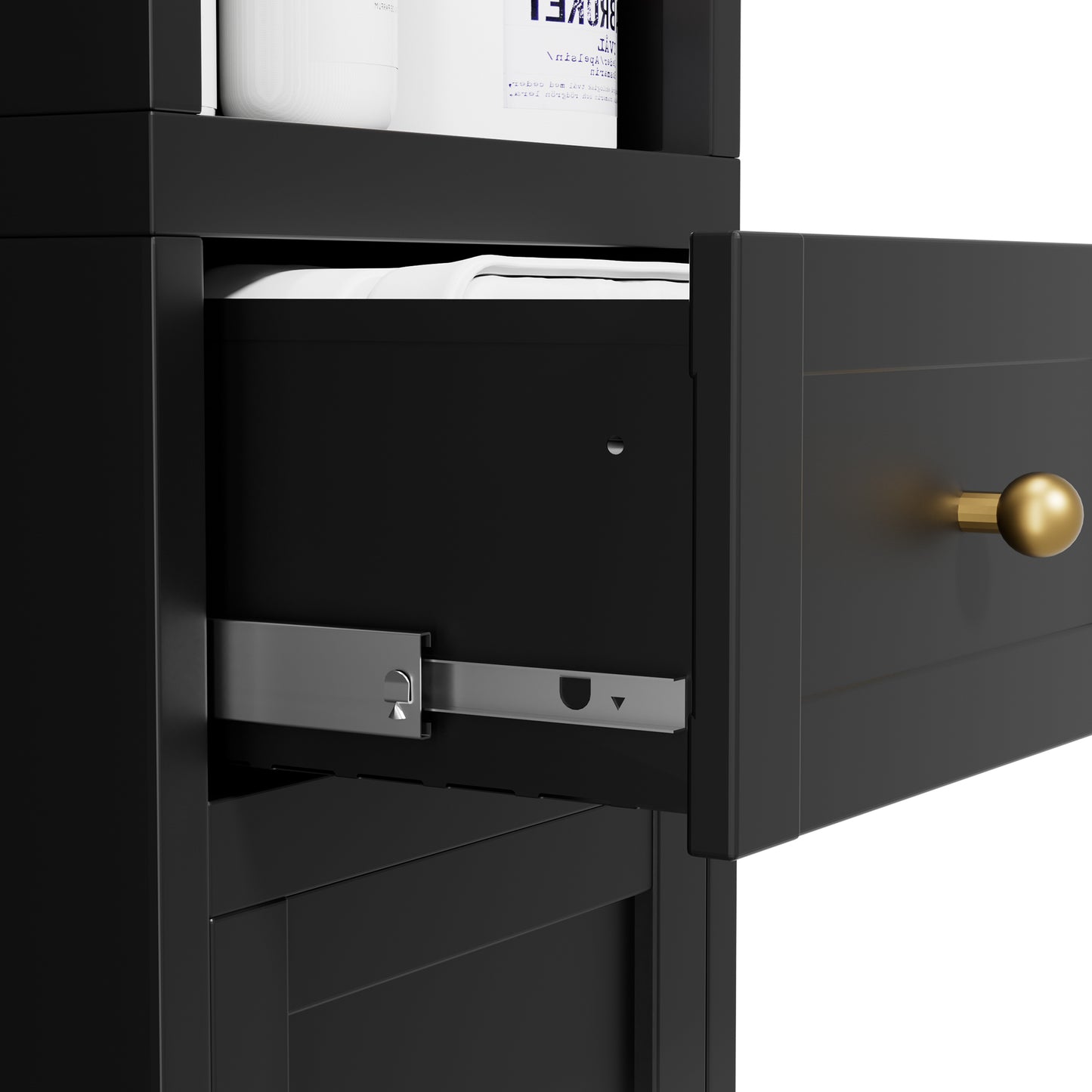 VIYET 71" Tall Black Bathroom Storage Cabinet, Slim Metal Storage Organizer with 2 Doors, Adjustable Shelves, Freestanding Cabinet