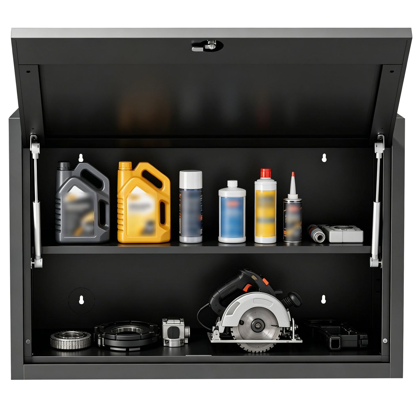 VIYET 30" Wall Mounted Metal Storage Cabinet with Lock, Heavy Duty Steel Garage Wall Cabinet with Adjustable Shelf