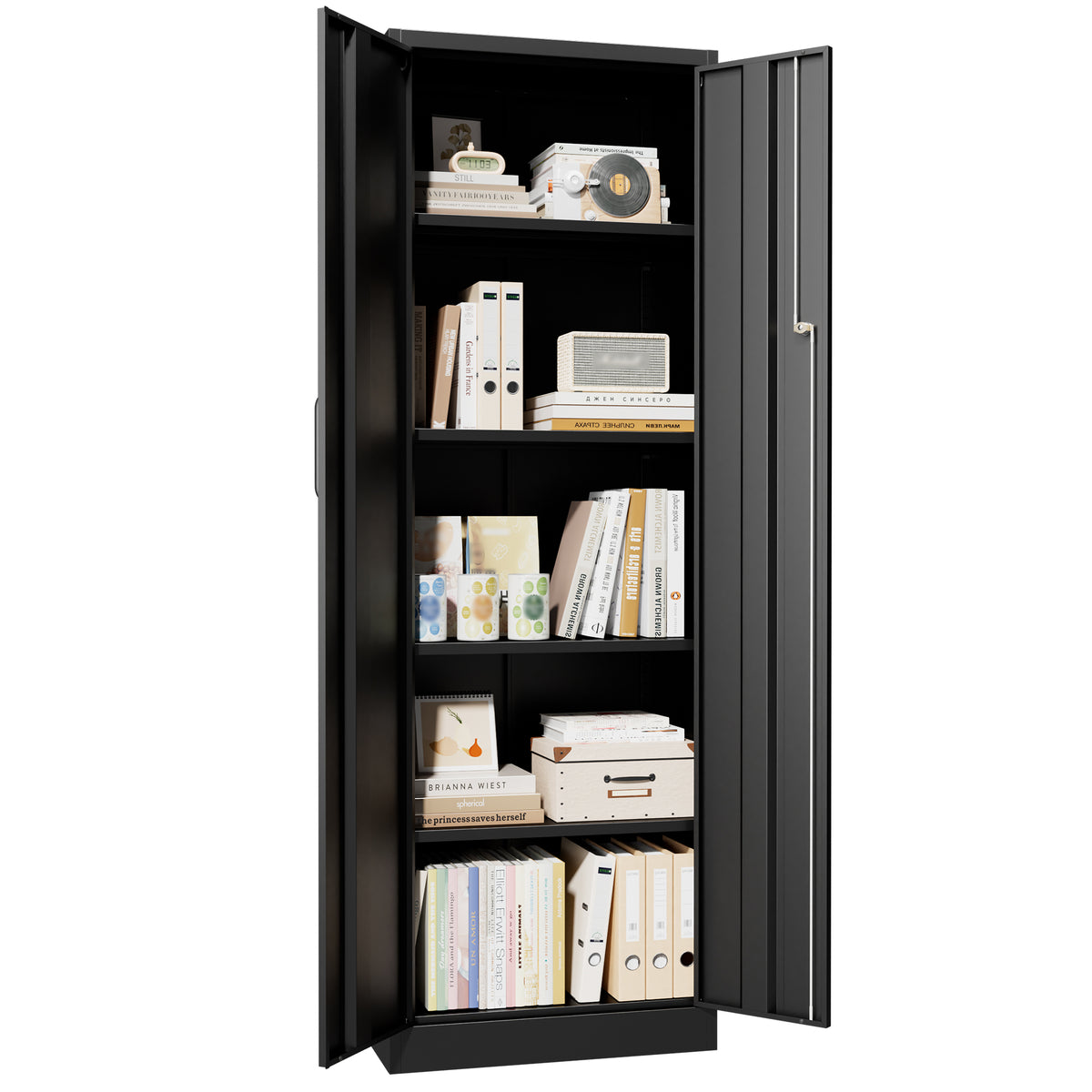 VIYET 71" Metal Storage Cabinet with Keypad Lock, Adjustable Shelves, 150 lbs Capacity per Shelf, Garage Utility Locker for Home & Office