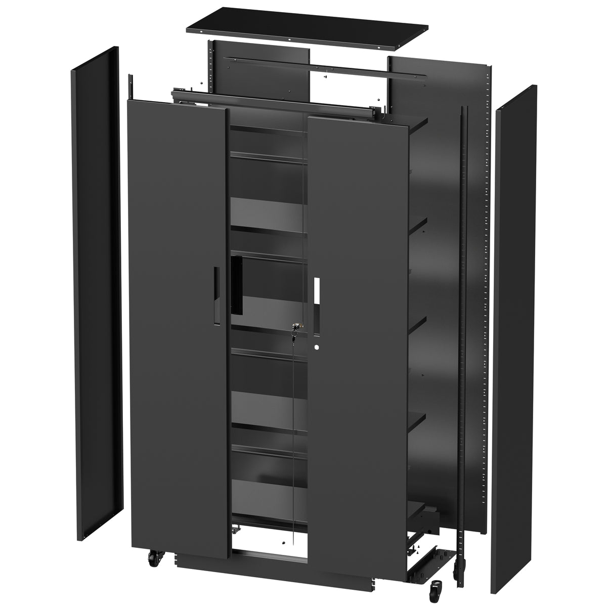 VIYET 71" Metal Storage Cabinet, Lockable Steel Utility Cabinet with 4 Adjustable Shelves, 180 Lbs per Shelf, Double Doors for Office & Pantry