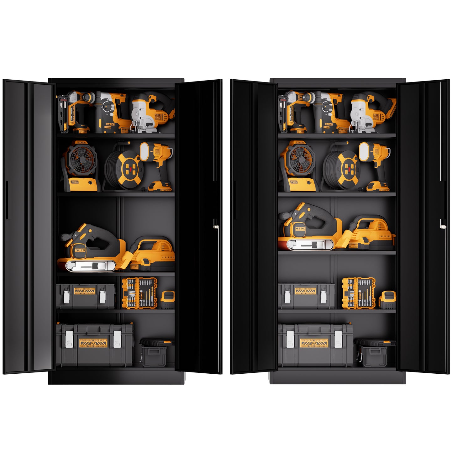 VIYET 71"H Metal Storage Cabinet with Locking Doors & 4 Adjustable Shelves, Heavy-Duty Steel Garage and Office Storage Cabinet