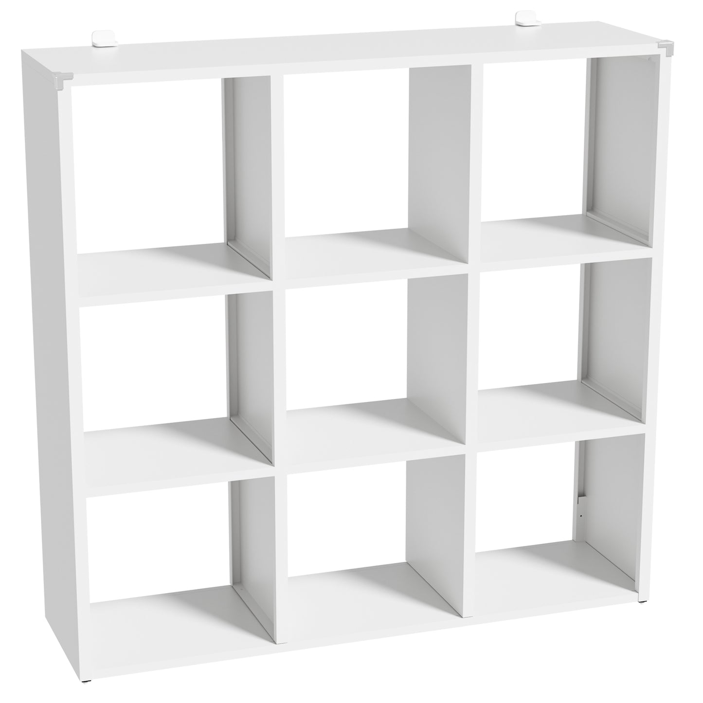 VIYET 9-Cube Metal Bookcase, 41"H Open Storage Organizer with 9 Cubes, Freestanding Display Shelf