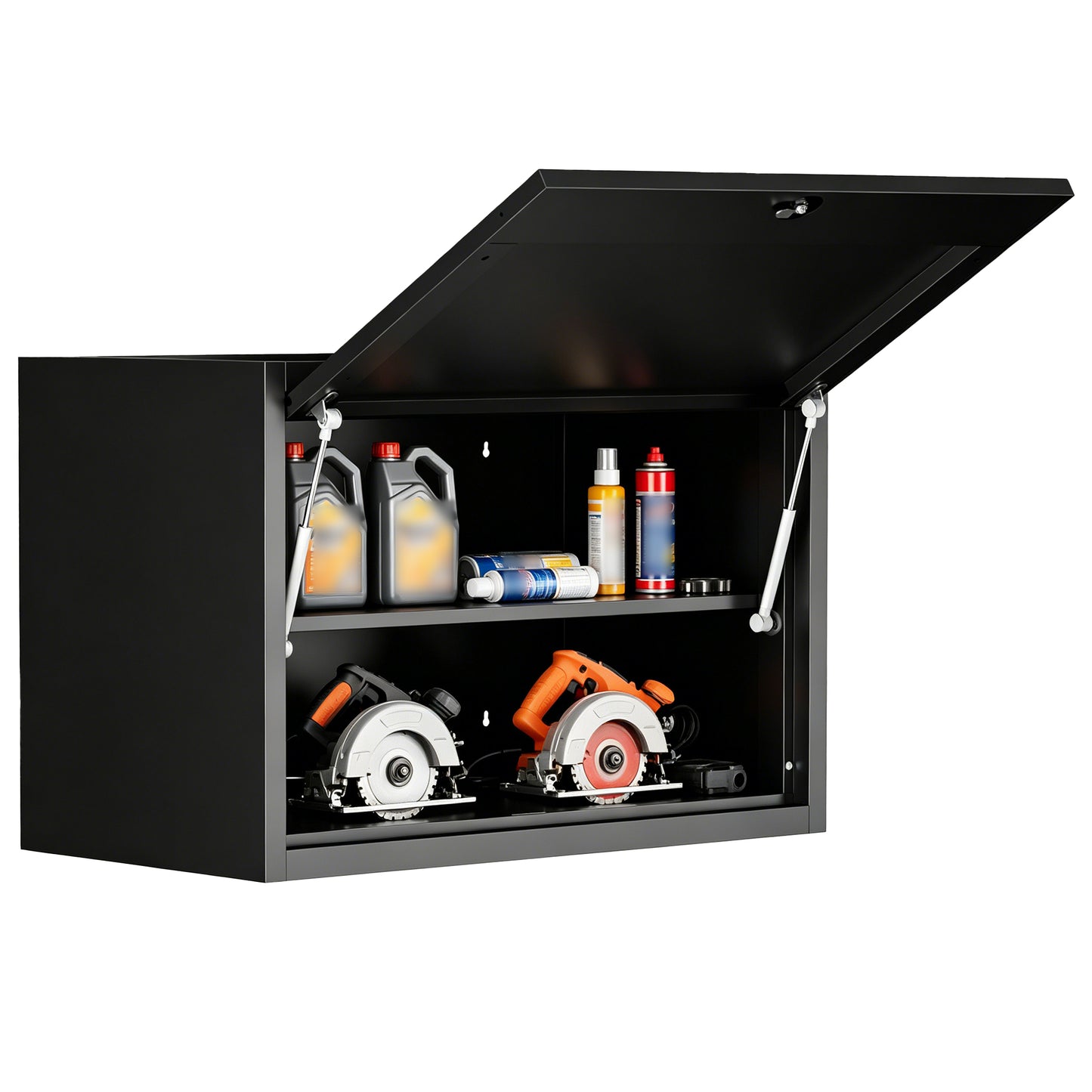 VIYET 30" Wall Mounted Metal Storage Cabinet with Lock, Heavy Duty Steel Garage Wall Cabinet with Adjustable Shelf