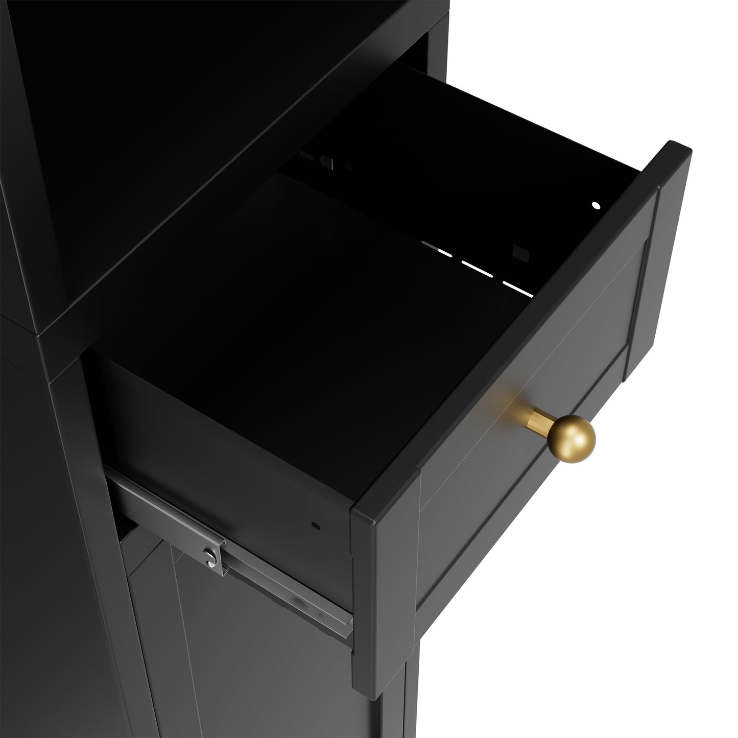 VIYET 71" Tall Black Bathroom Storage Cabinet, Slim Metal Storage Organizer with 2 Doors, Adjustable Shelves, Freestanding Cabinet