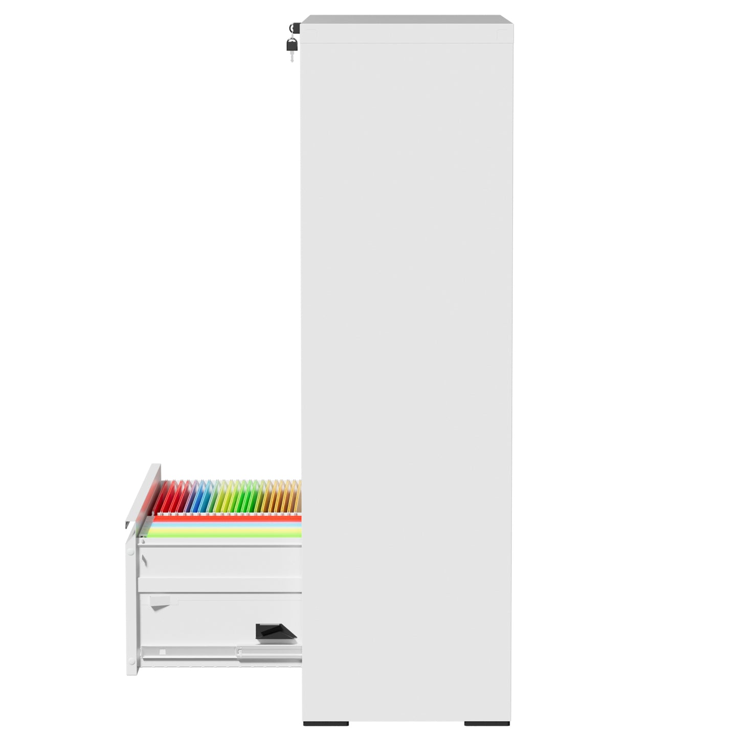 VIYET 4 Drawer Lateral File Cabinet with Lock, White Metal Filing Cabinet for Home Office, Fits Letter, Legal, A4 & F4 Hanging Files