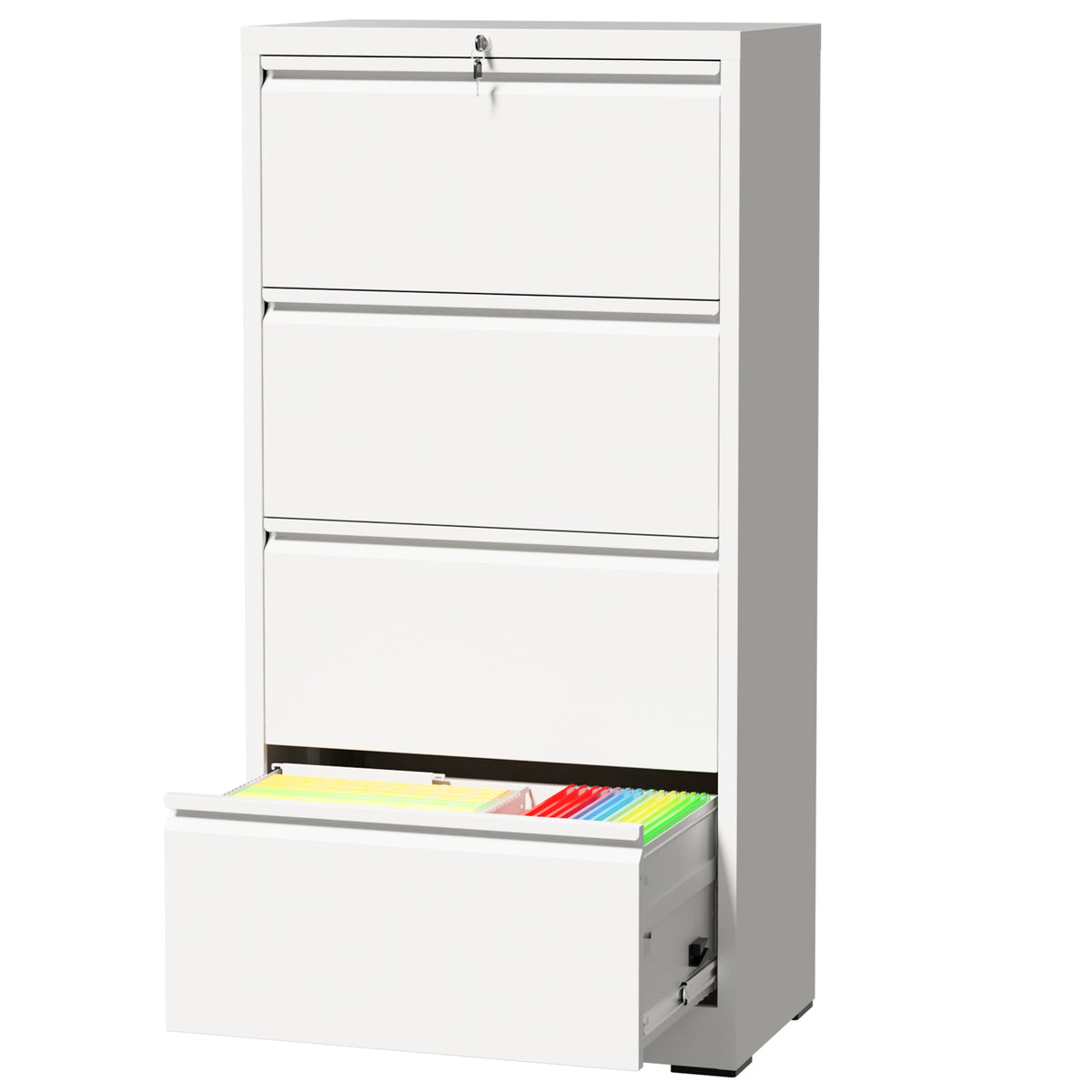 VIYET 4 Drawer Lateral File Cabinet, Metal Filing Cabinet with Lock, Wide Steel Office Storage for Letter, Legal, A4 & F4 Files