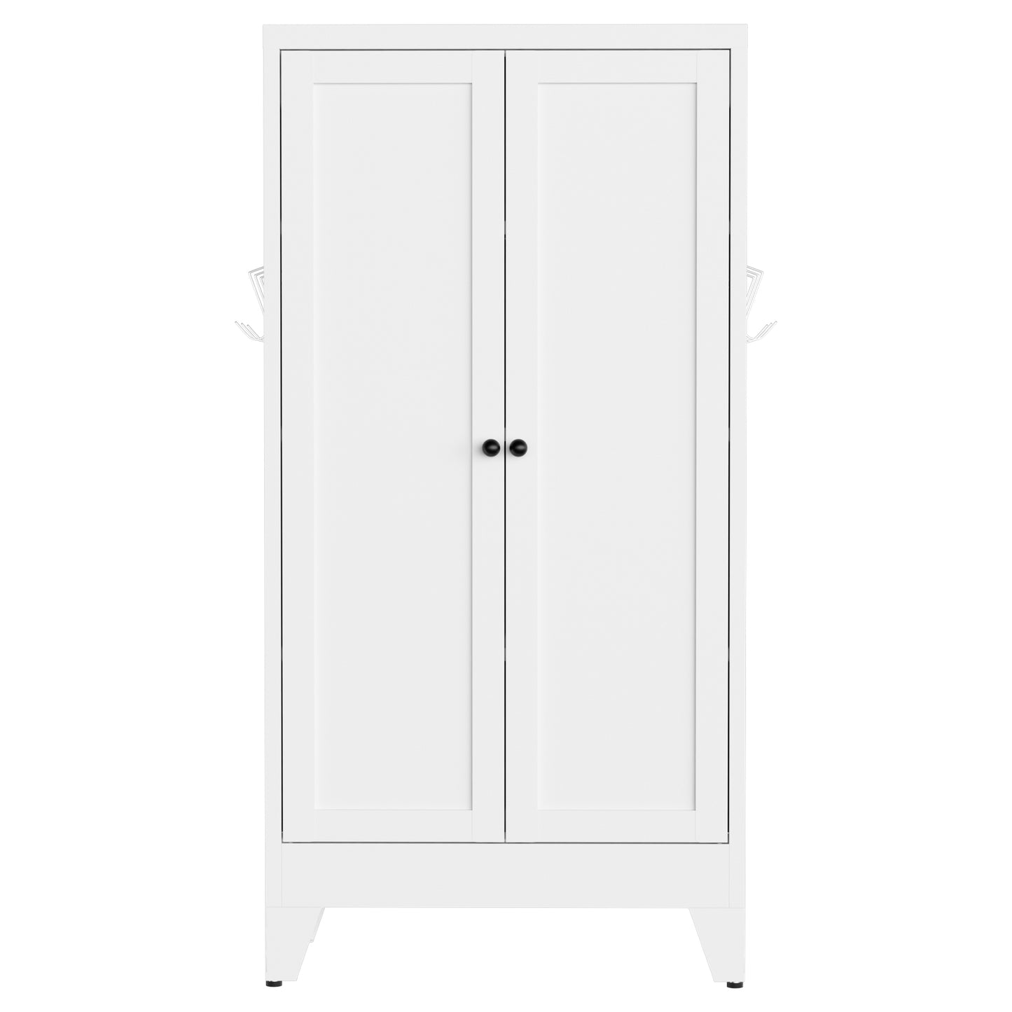 VIYET 47" Metal Pantry Cabinet with Adjustable Shelves, Freestanding Kitchen Storage Cabinet with Doors for Pantry, Bathroom & Living Room