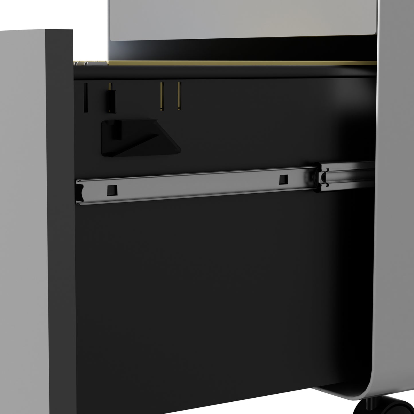 VIYET 3 Drawer Mobile File Cabinet, Gray Metal Rolling Filing Cabinet with Lock, Steel Office Storage Cabinet on Wheels for Letter Legal Files, Home Office Organizer