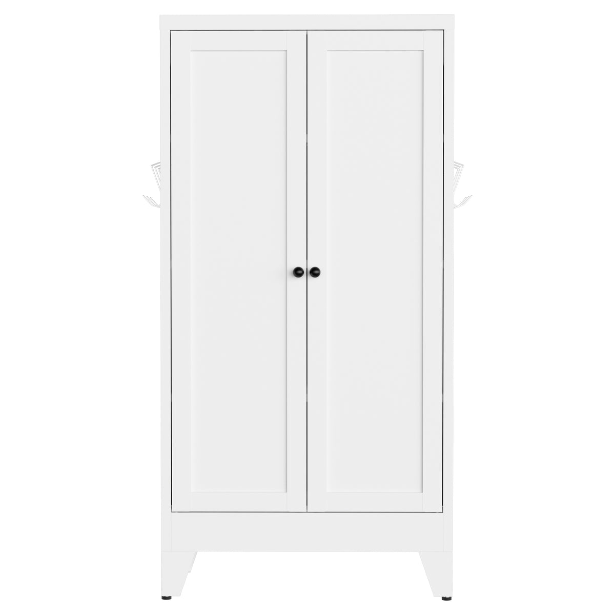 VIYET 47" Metal Pantry Cabinet, Freestanding Kitchen Storage Cabinet with 3 Adjustable Shelves, Slim Organizer for Pantry & Living Room