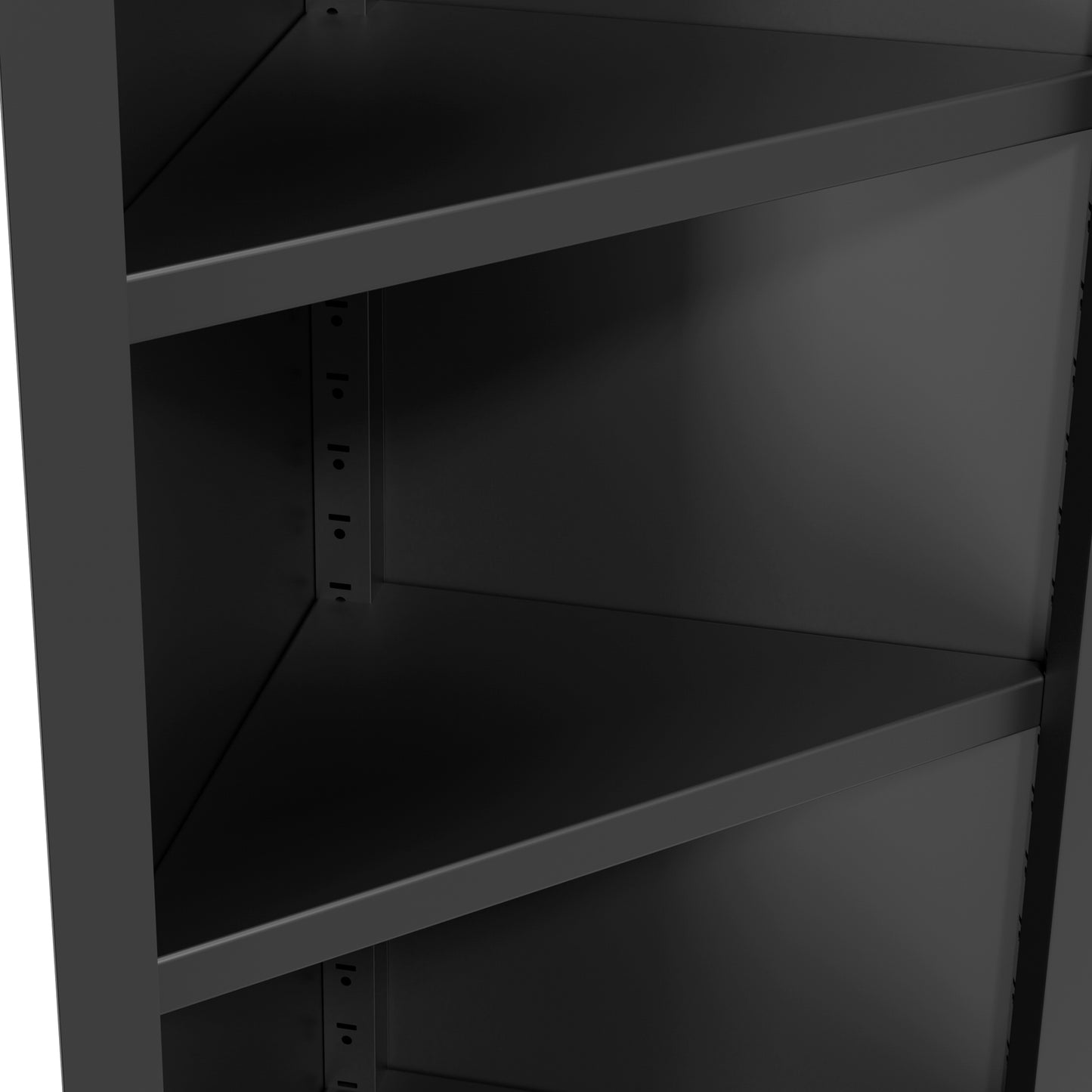 VIYET 71" Tall Black Corner Storage Cabinet, 5-Tier Freestanding Metal Corner Organizer with Adjustable Shelves & Doors
