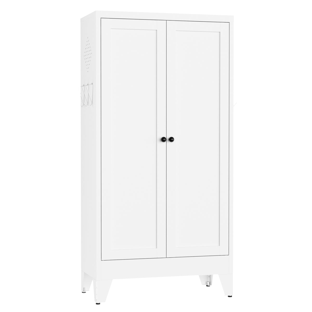 VIYET 47" Metal Pantry Cabinet, Freestanding Kitchen Storage Cabinet with 3 Adjustable Shelves, Slim Organizer for Pantry & Living Room