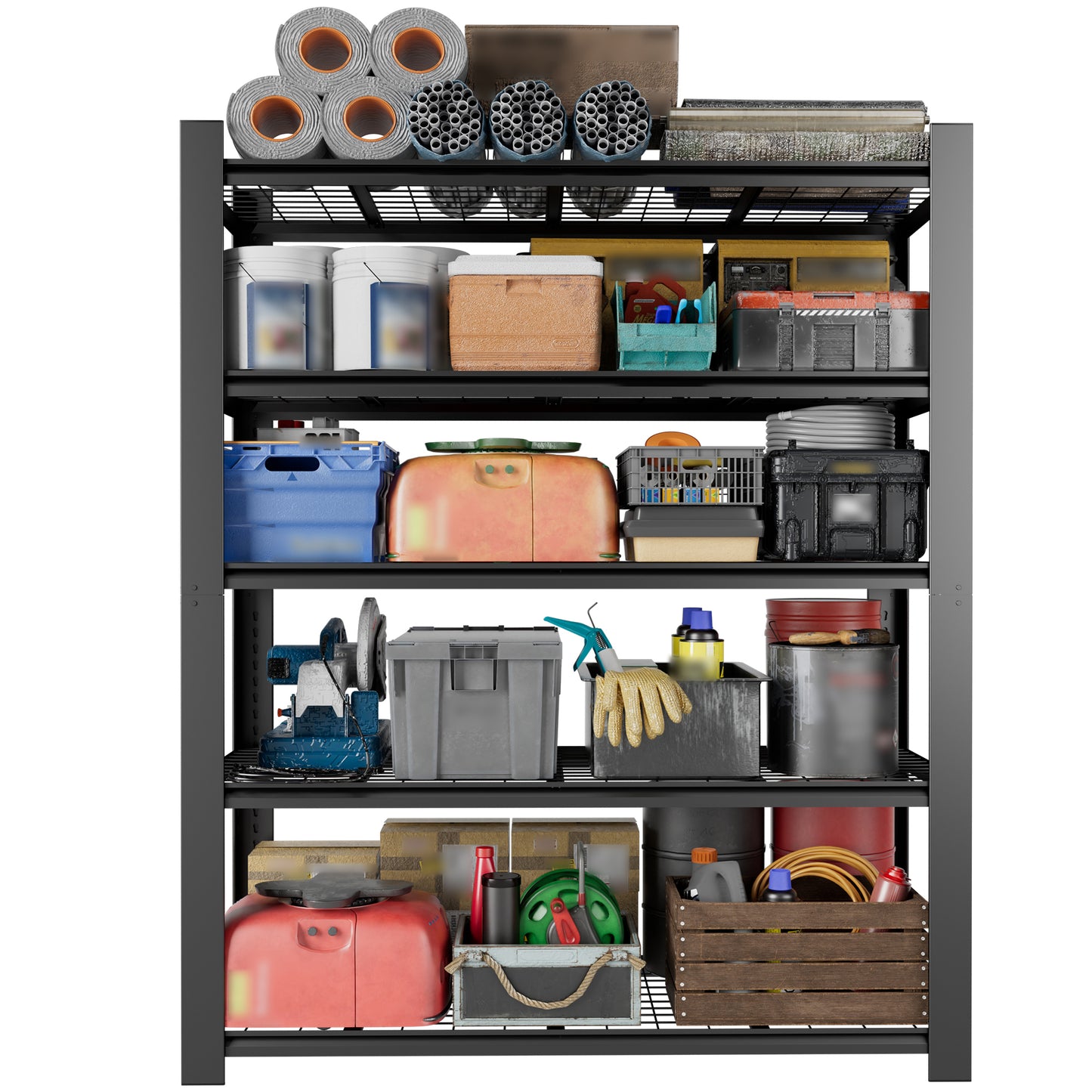 VIYET 72" Heavy Duty Metal Garage Shelving Unit, 5 Tier Adjustable Storage Rack with 3000 LBS Capacity, Steel Shelves for Garage, Pantry & Warehouse
