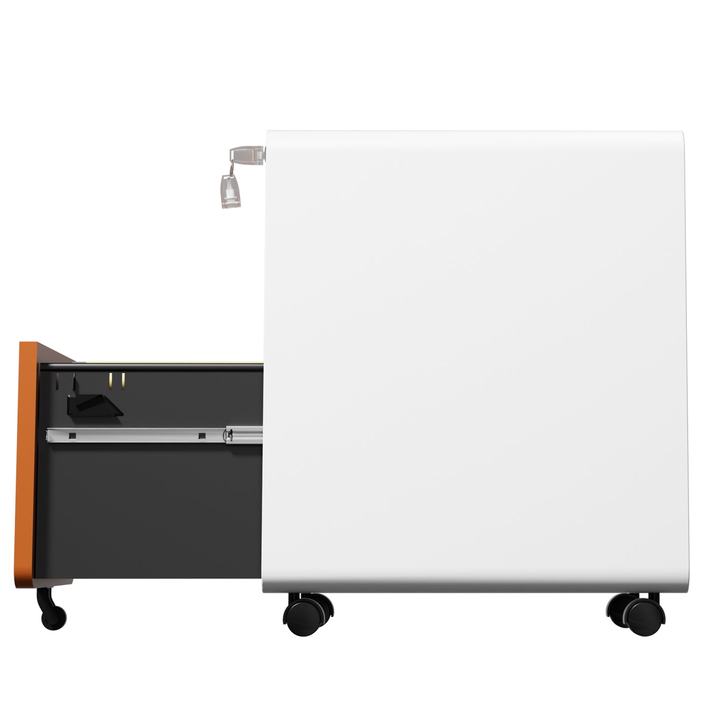 VIYET 3 Drawer Mobile File Cabinet, Rolling Metal Filing Cabinet with Lock, Steel Office Storage Cabinet on Wheels for Letter Legal Files, Home Office Organizer
