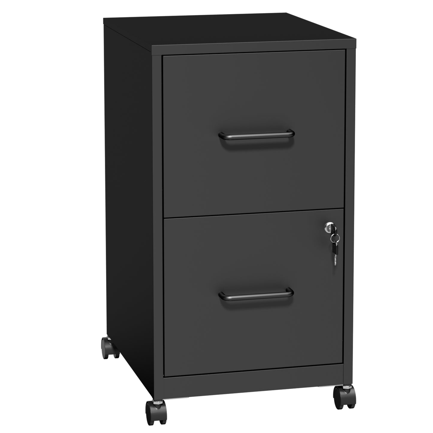 VIYET 2 Drawer Mobile File Cabinet with Lock, Rolling Metal Filing Cabinet for Letter & Legal Files, Under Desk Office Storage with Anti-Tip Kit, Black