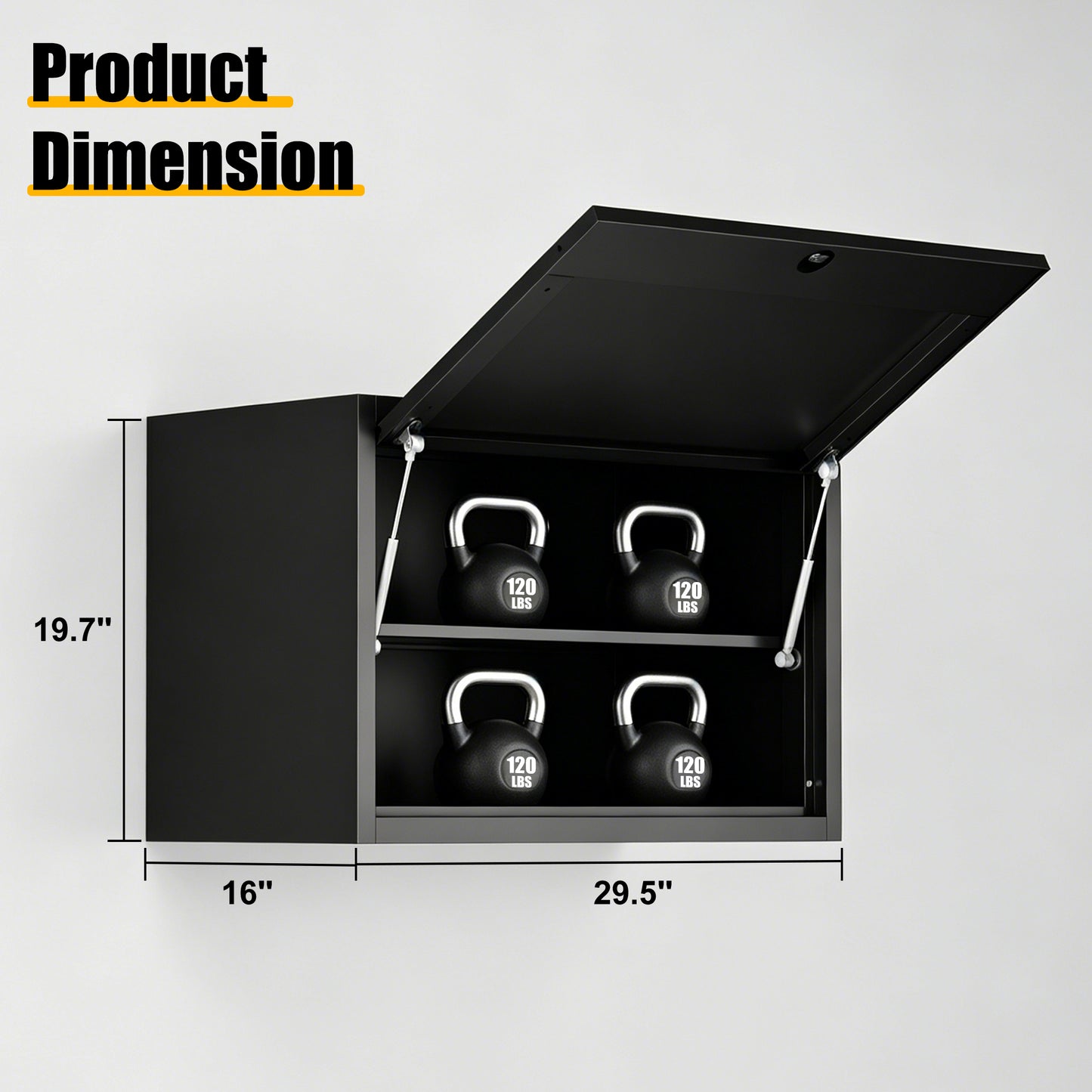 VIYET 30" Wall Mounted Metal Storage Cabinet with Lock, Heavy Duty Steel Garage Wall Cabinet with Adjustable Shelf