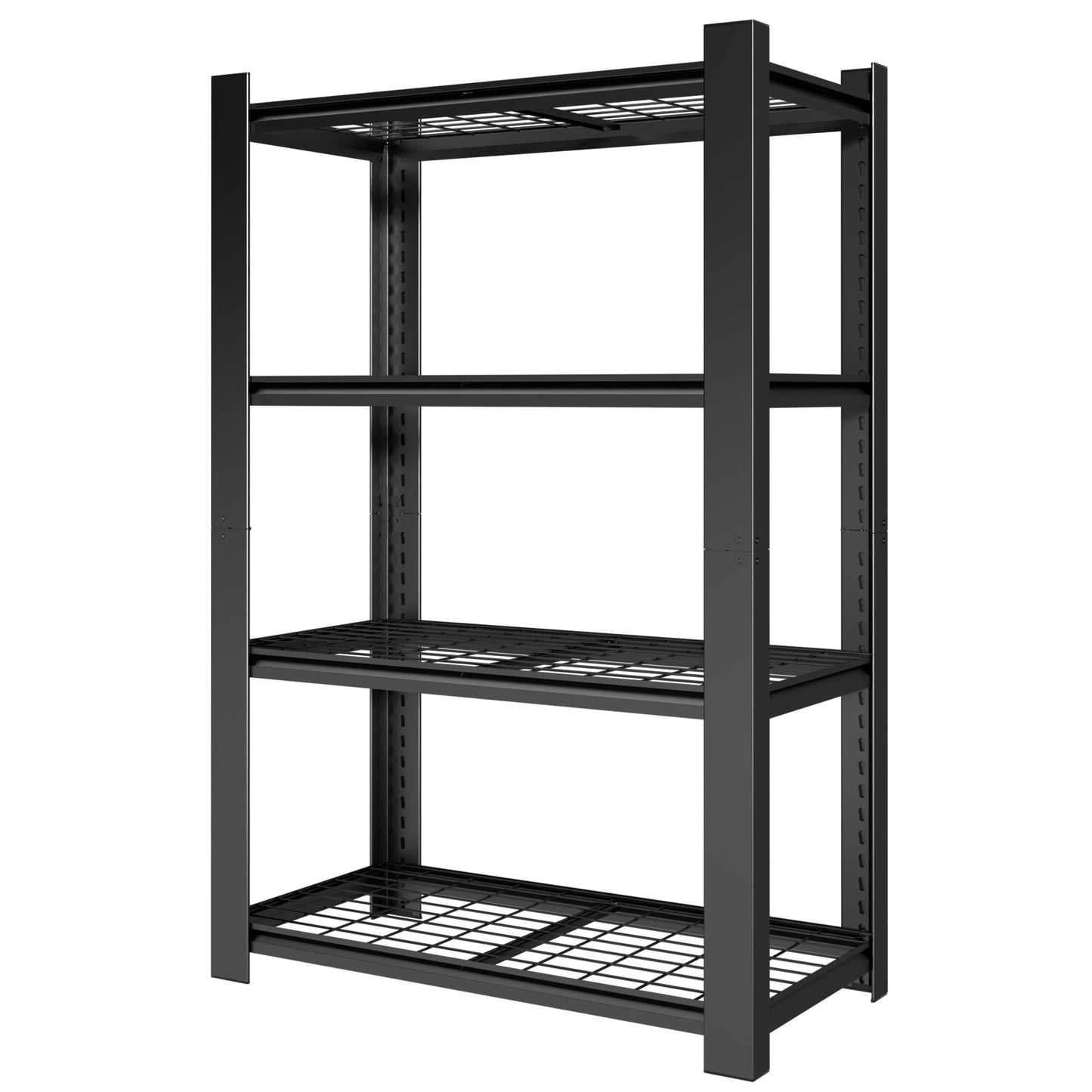 VIYET 60" H Heavy Duty Metal Shelving Unit, 4 Tier Adjustable Storage Rack with 2240 LBS Capacity, Garage Shelf Organizer for Pantry Kitchen Black