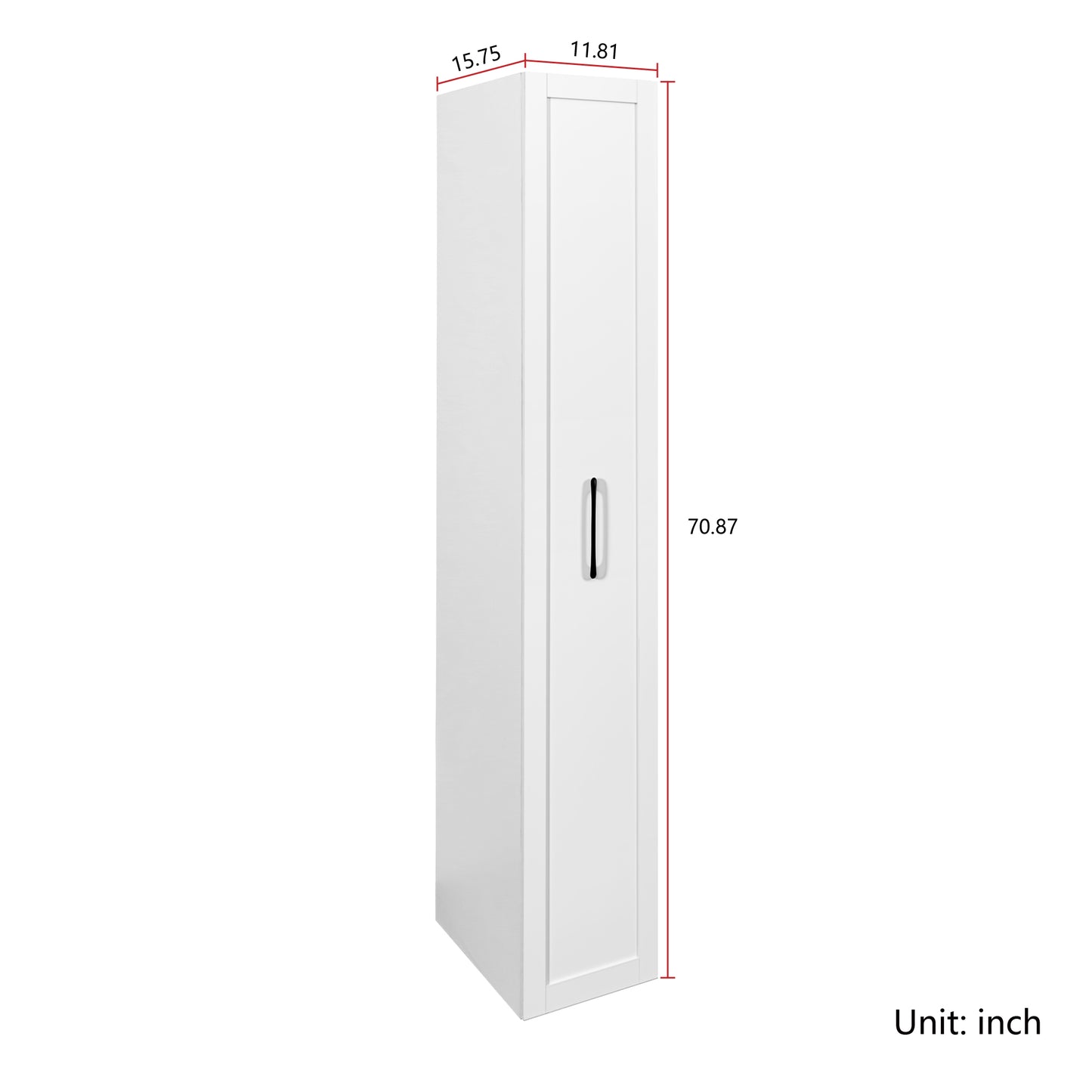 VIYET 71" Slim Rolling Storage Cart, White Wood Narrow Kitchen Organizer (6-Tier Shelf with Handle & Wheels for Small Spaces)