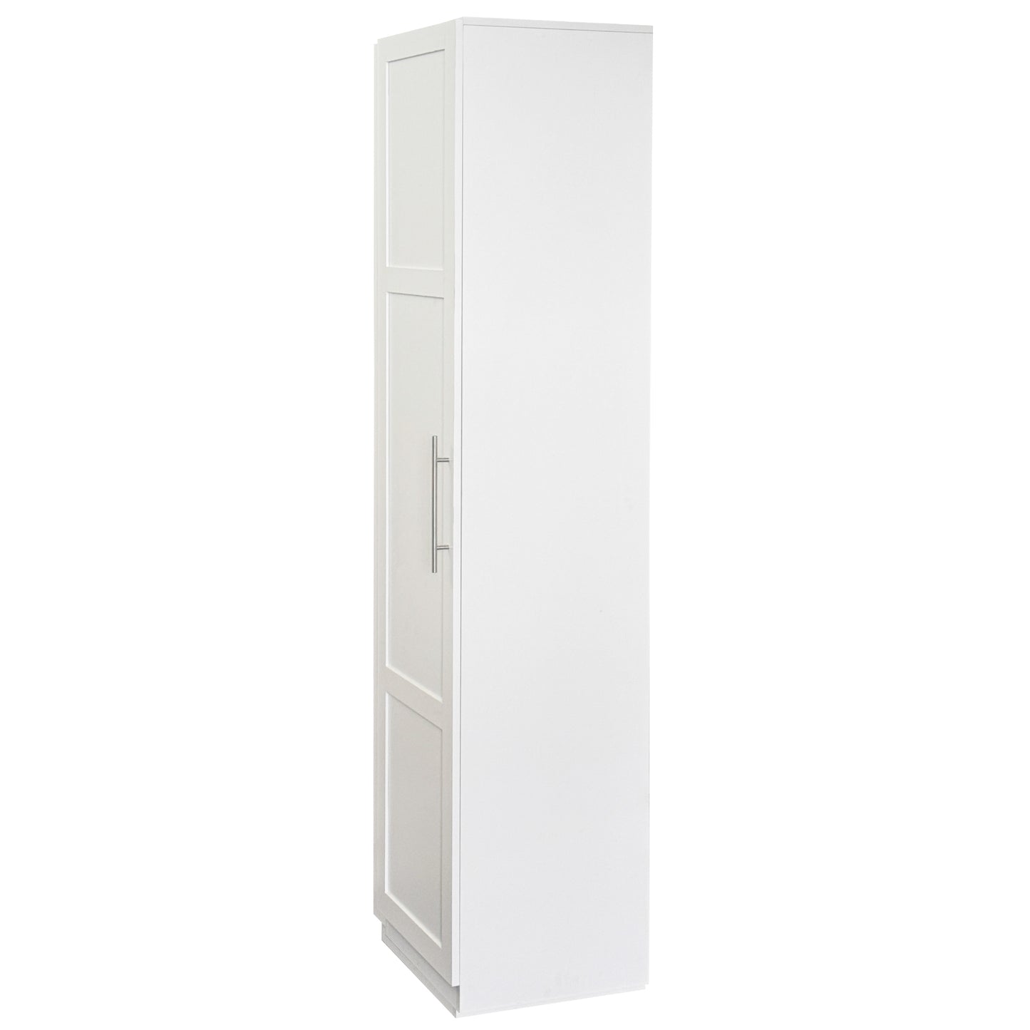 VIYET 71" Freestanding Kitchen Pantry Cabinet - White Particle Board+MDF, 2 Adjustable Shelves, Side Racks