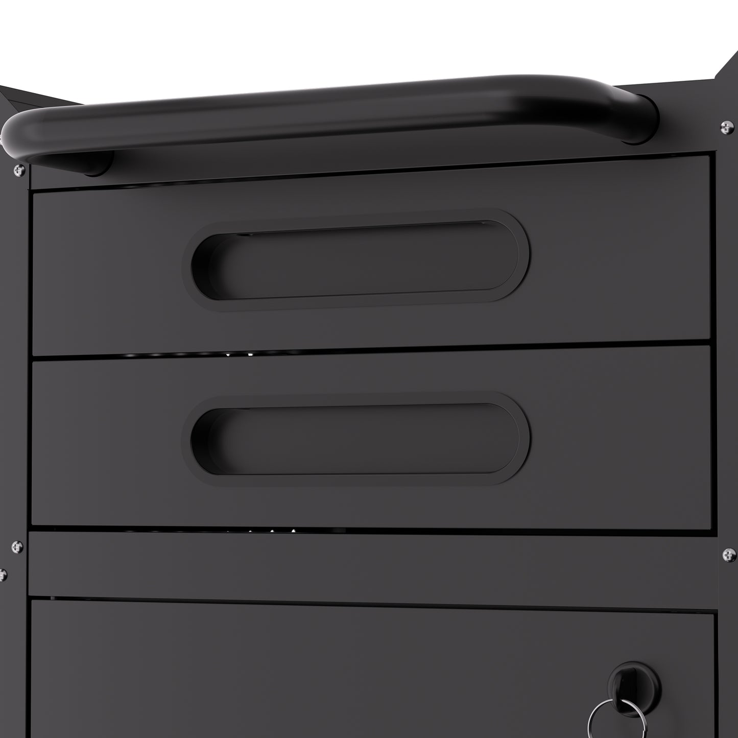 VIYET 34" Narrow Rolling Tool Cabinet - Slim 2-Drawer Space-Saving Storage with Lockable Door, Black