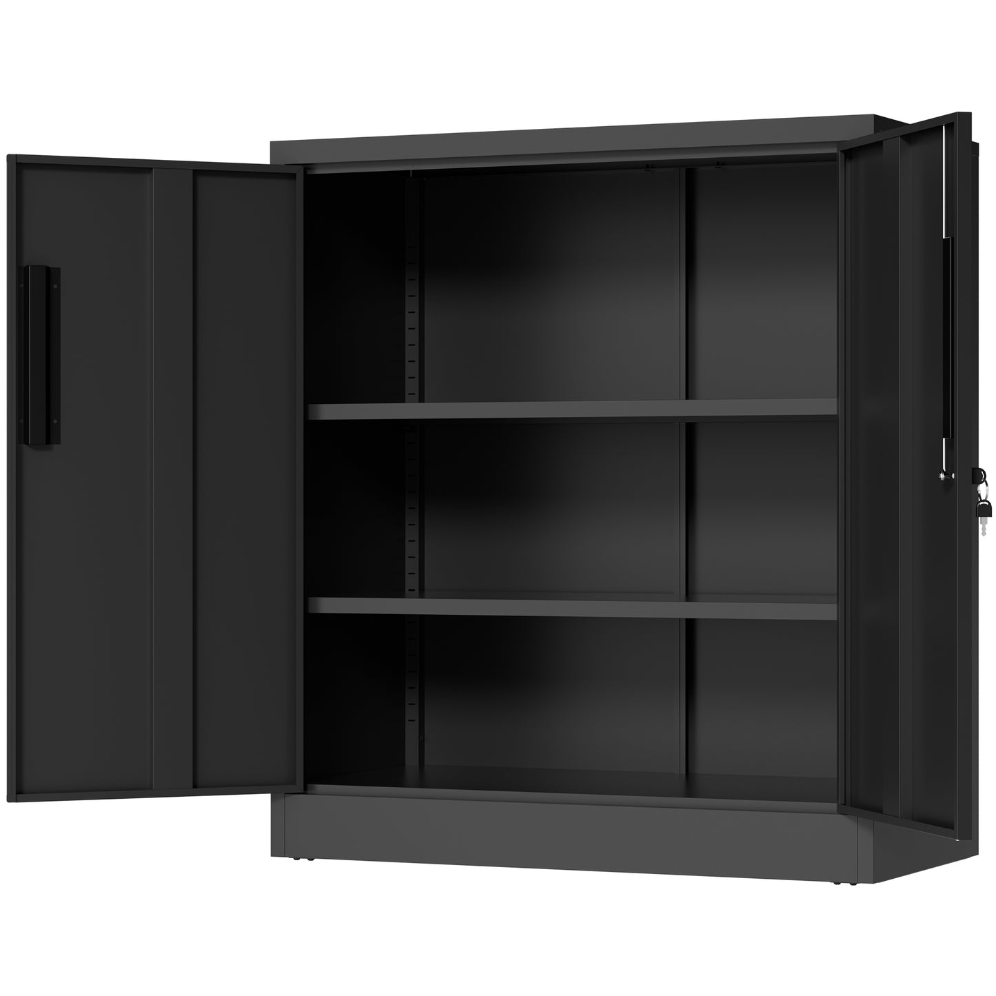 VIYET 35" 2-Door Metal Storage Cabinet,Heavy-Duty Lockable Steel Cabinet w/ 2 Adjustable Shelves (Home/Office/Garage Organizer)