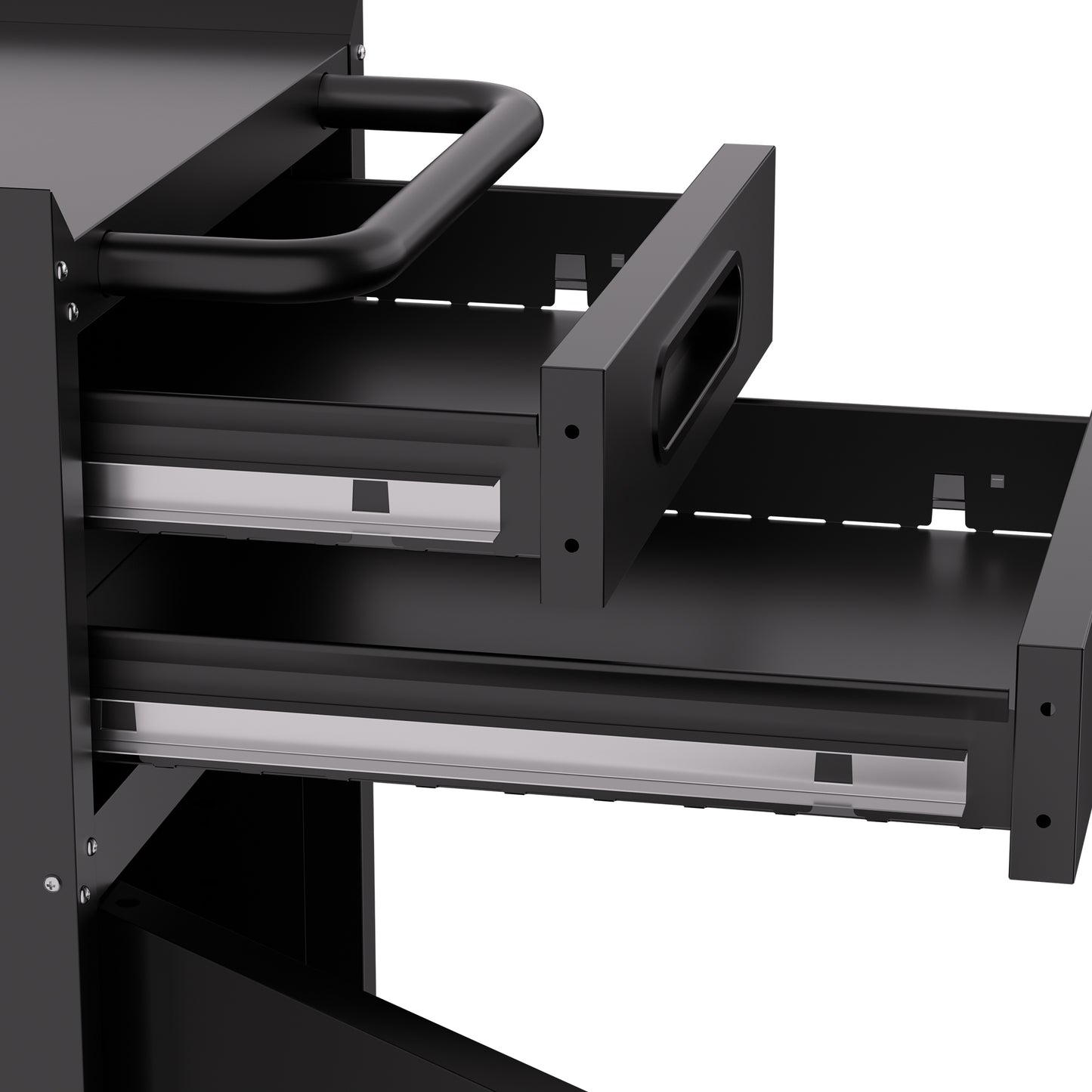 VIYET 34" Narrow Rolling Tool Cabinet - Slim 2-Drawer Space-Saving Storage with Lockable Door, Black