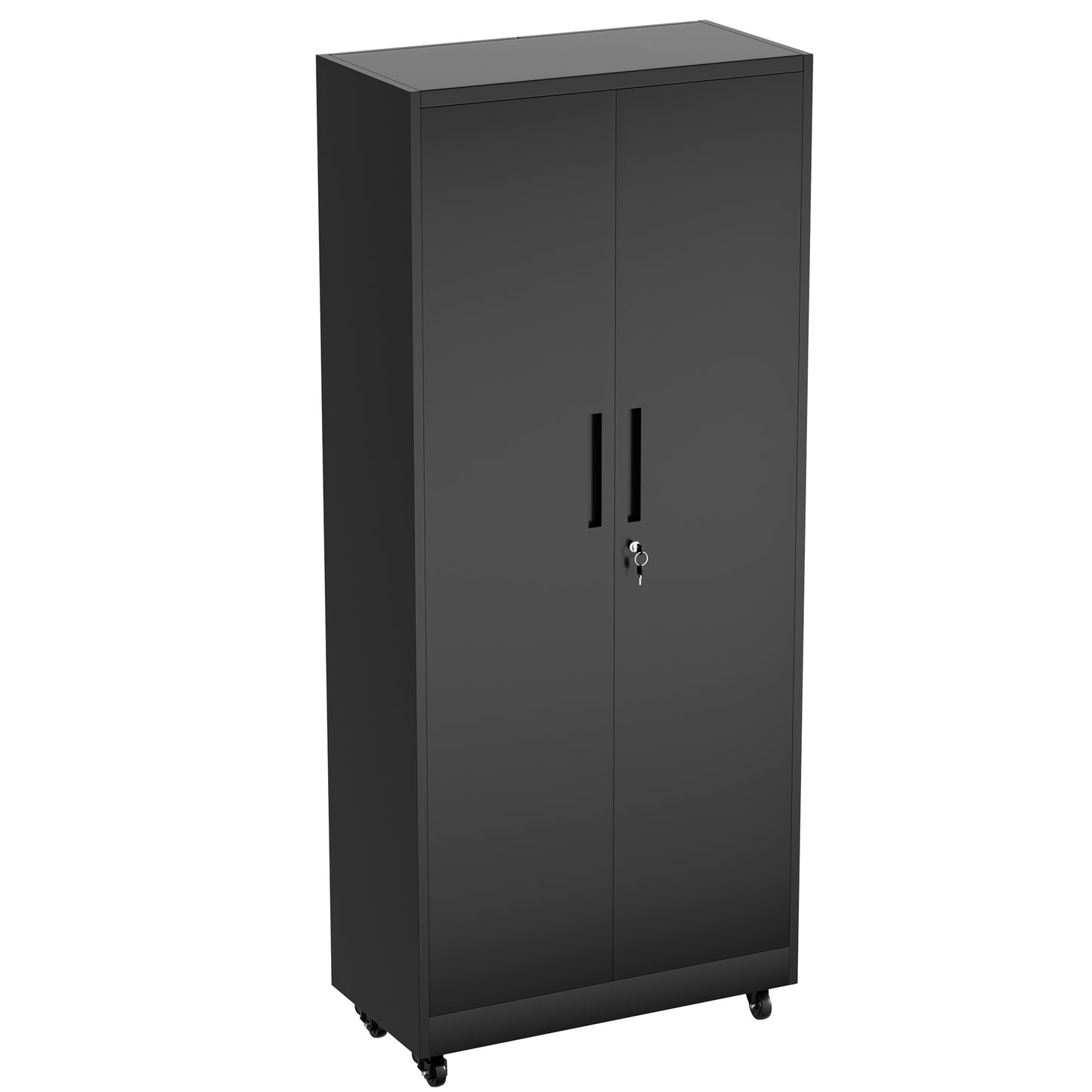 VIYET 71"H Rolling Garage Storage Cabinet,Heavy-Duty Metal Lockable Cabinet w/ 4 Adjustable Shelves (Mobile Tool Organizer for Workshop/Office)