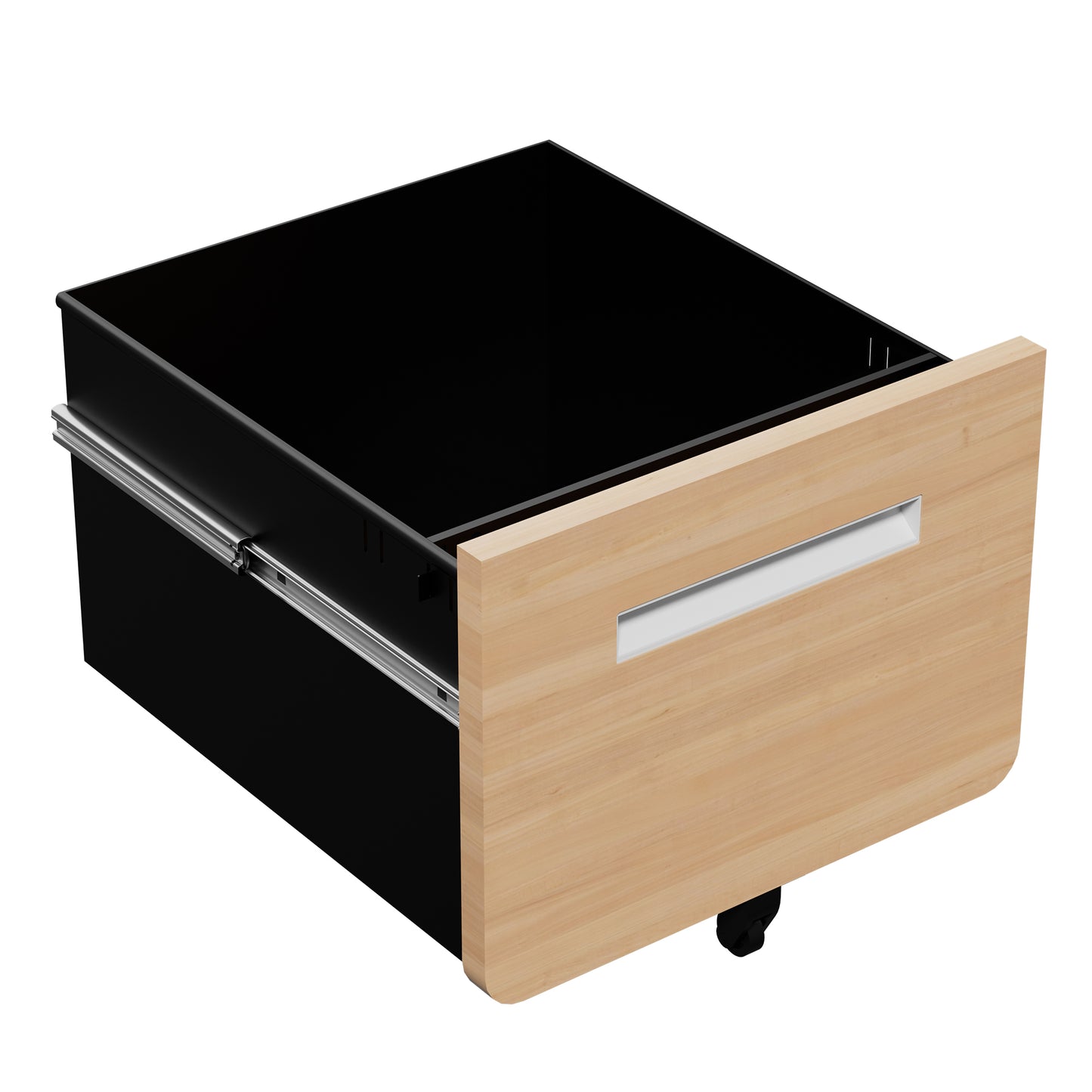 VIYET 3 Drawer Mobile File Cabinet with Lock, Wood Grain Metal Rolling Filing Cabinet on Wheels, Steel Office Storage Cabinet for Letter Legal Files