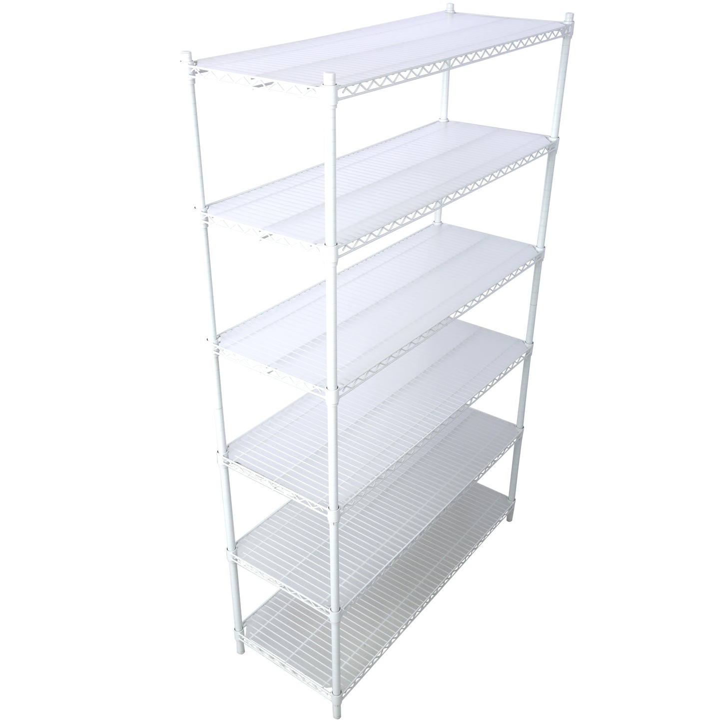 VIYET 6 Tier 6000LBS NSF Metal Wire Shelving, Heavy Duty Adjustable Storage Rack with Wheels & Shelf Liners (White)