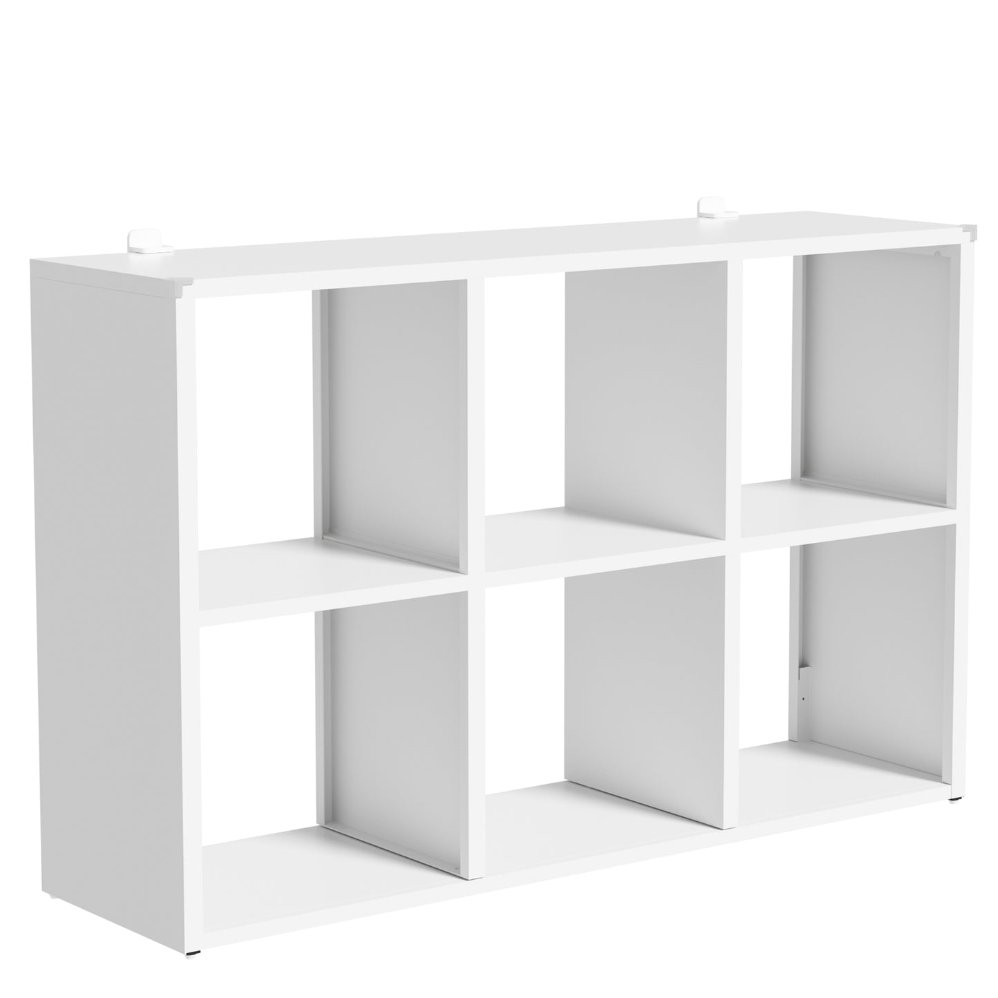 VIYET 6-Cube Metal Bookcase, 41"H Open Storage Organizer with 6 Cubes, Freestanding Display Shelf