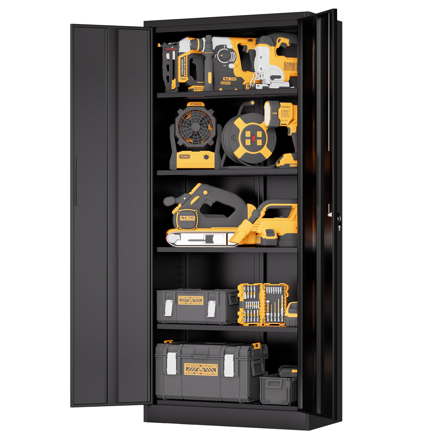 VIYET 71"H Metal Storage Cabinet with Locking Doors & 4 Adjustable Shelves, Heavy-Duty Steel Garage and Office Storage Cabinet